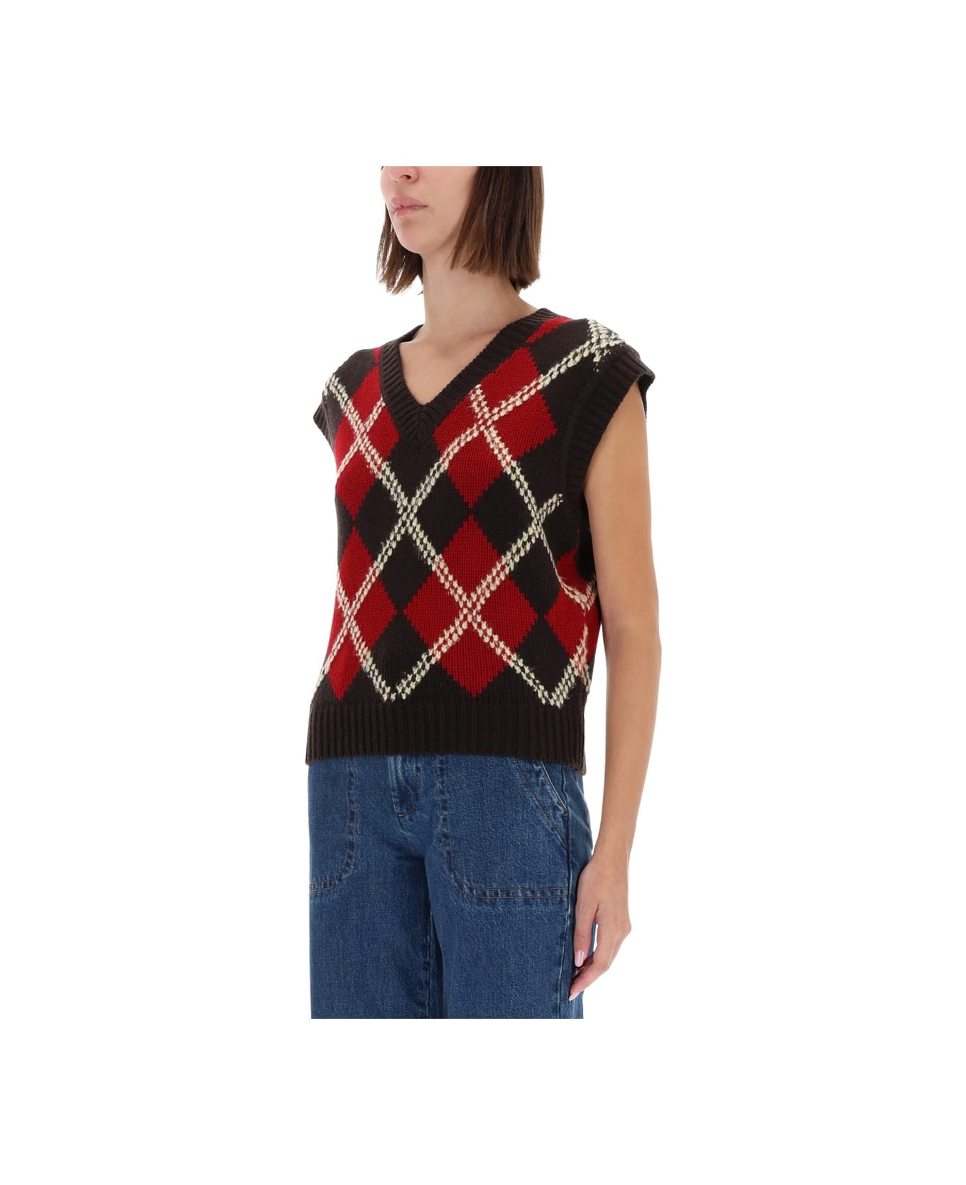 Guest in Residence "argyle" Vest - MULTICOLOUR