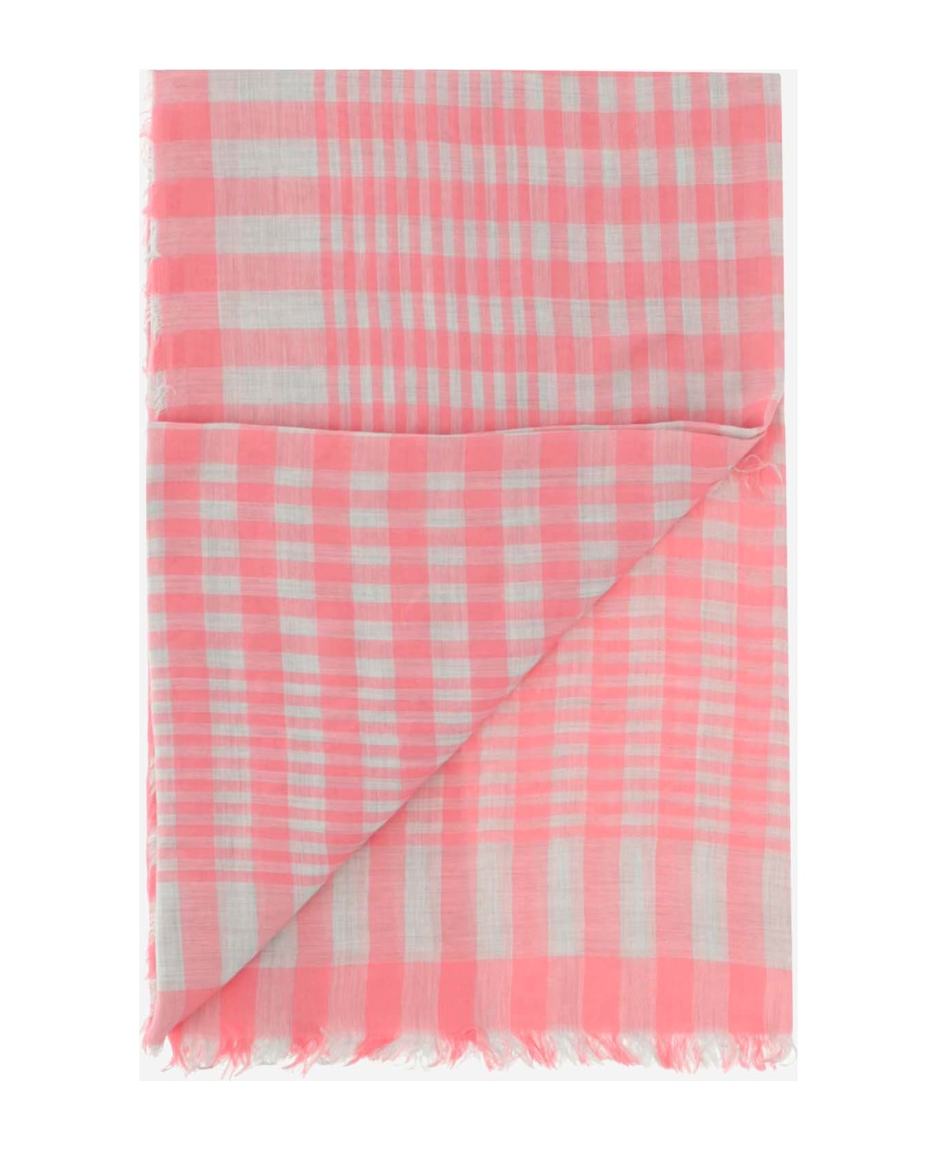 Faliero Sarti Modal Blend Picnic Scarf - Pink スカーフ＆ストール
