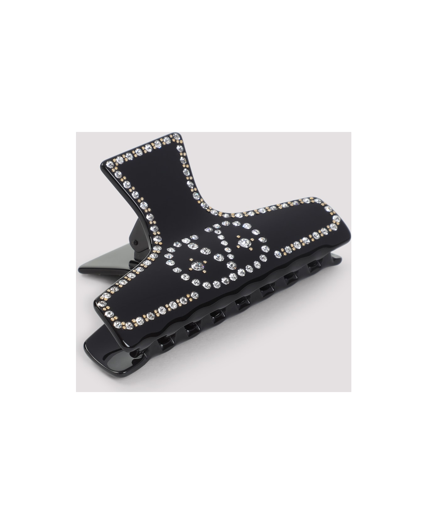 Valentino Garavani Resin Hair Clip - Rfy Nero Oro Crystal