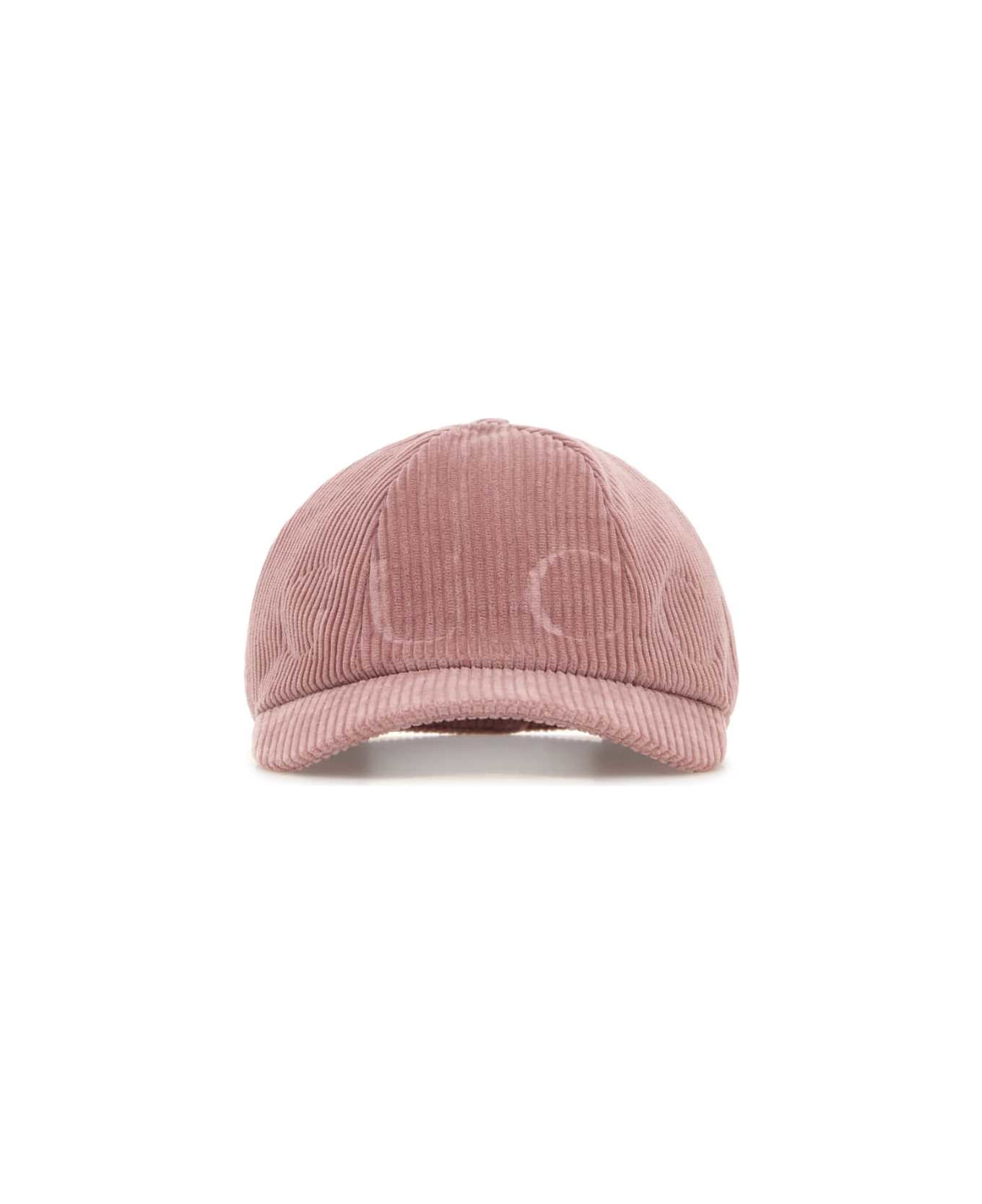 Gucci Pink Corduroy Baseball Cap - PINK