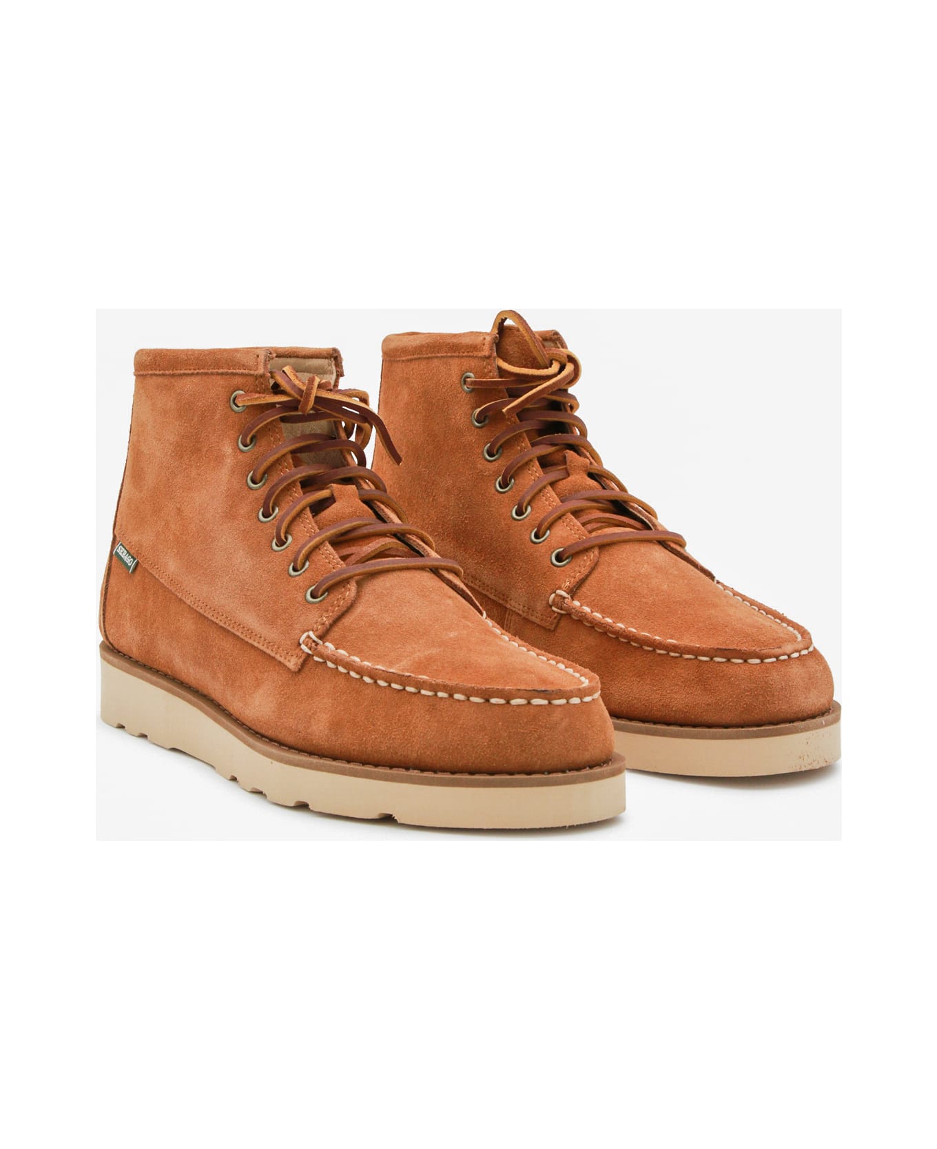 Sebago Brown Leather Tala Mid Boots - FOX