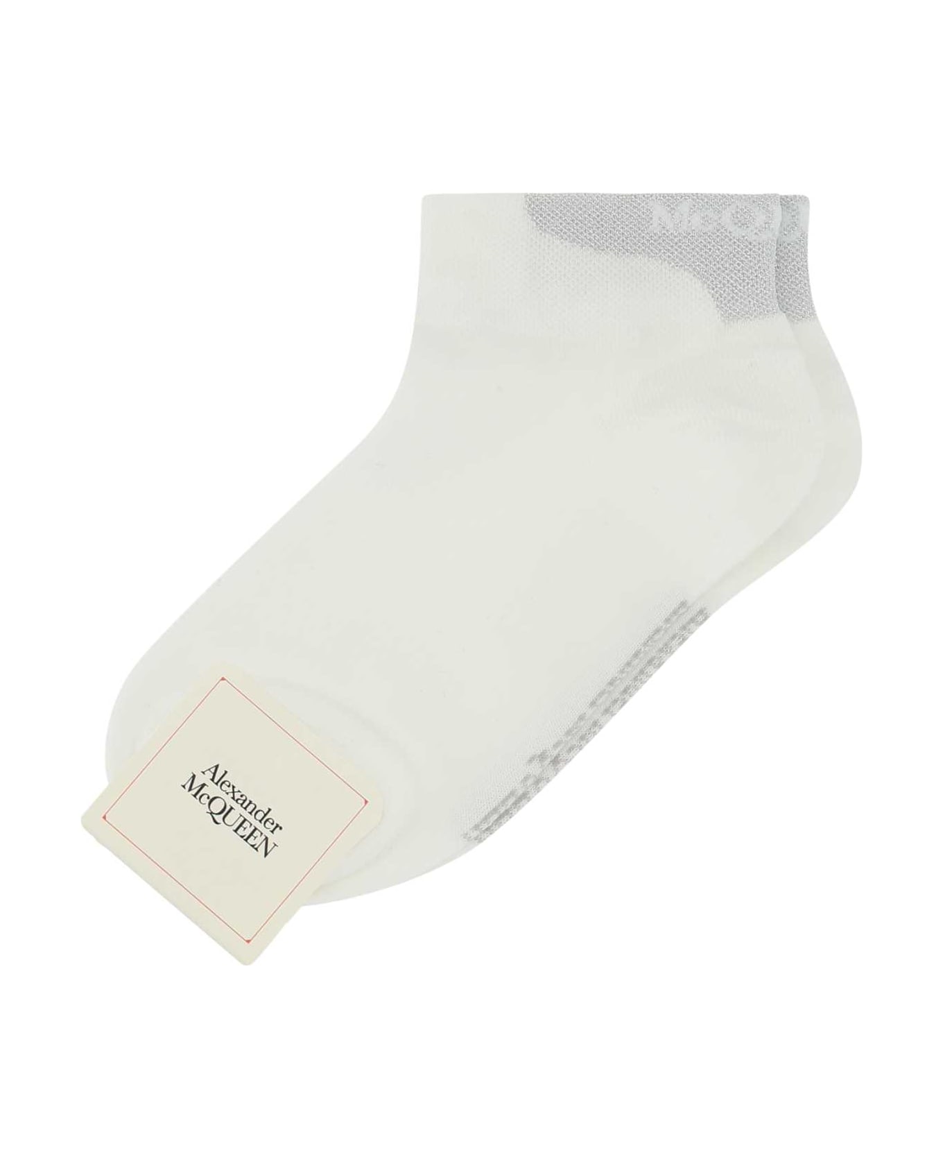 Alexander McQueen White Stretch Cotton Blend Socks - 9081