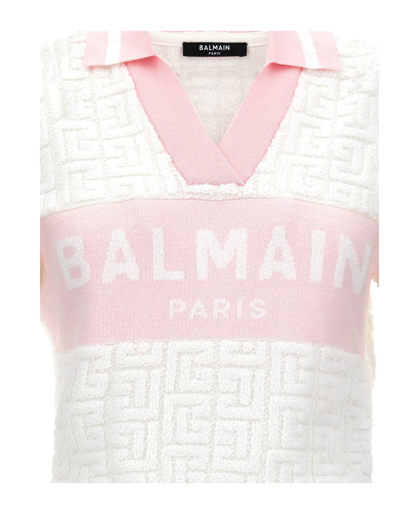 Balmain 'monogram' Polo Shirt - White