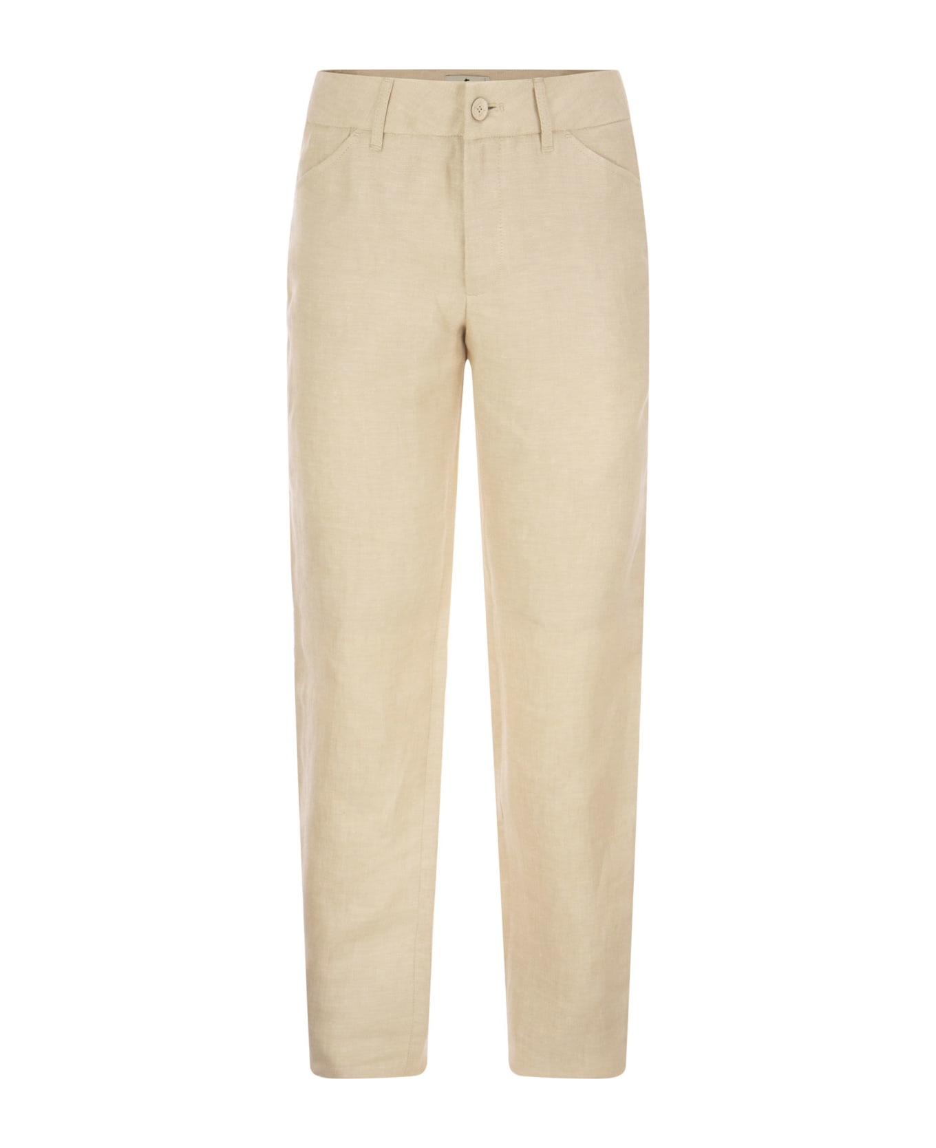 Etro Linen Bootcut Trousers - Sand ボトムス