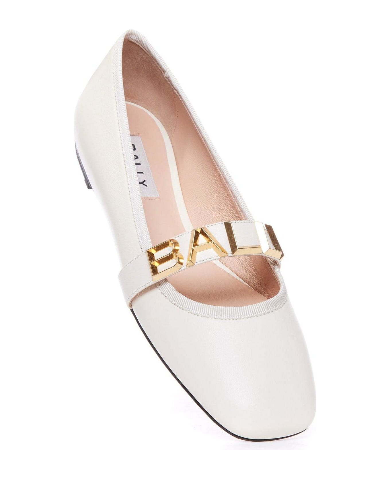 Bally Balby Squared Toe Ballet Flats - Cream フラットシューズ