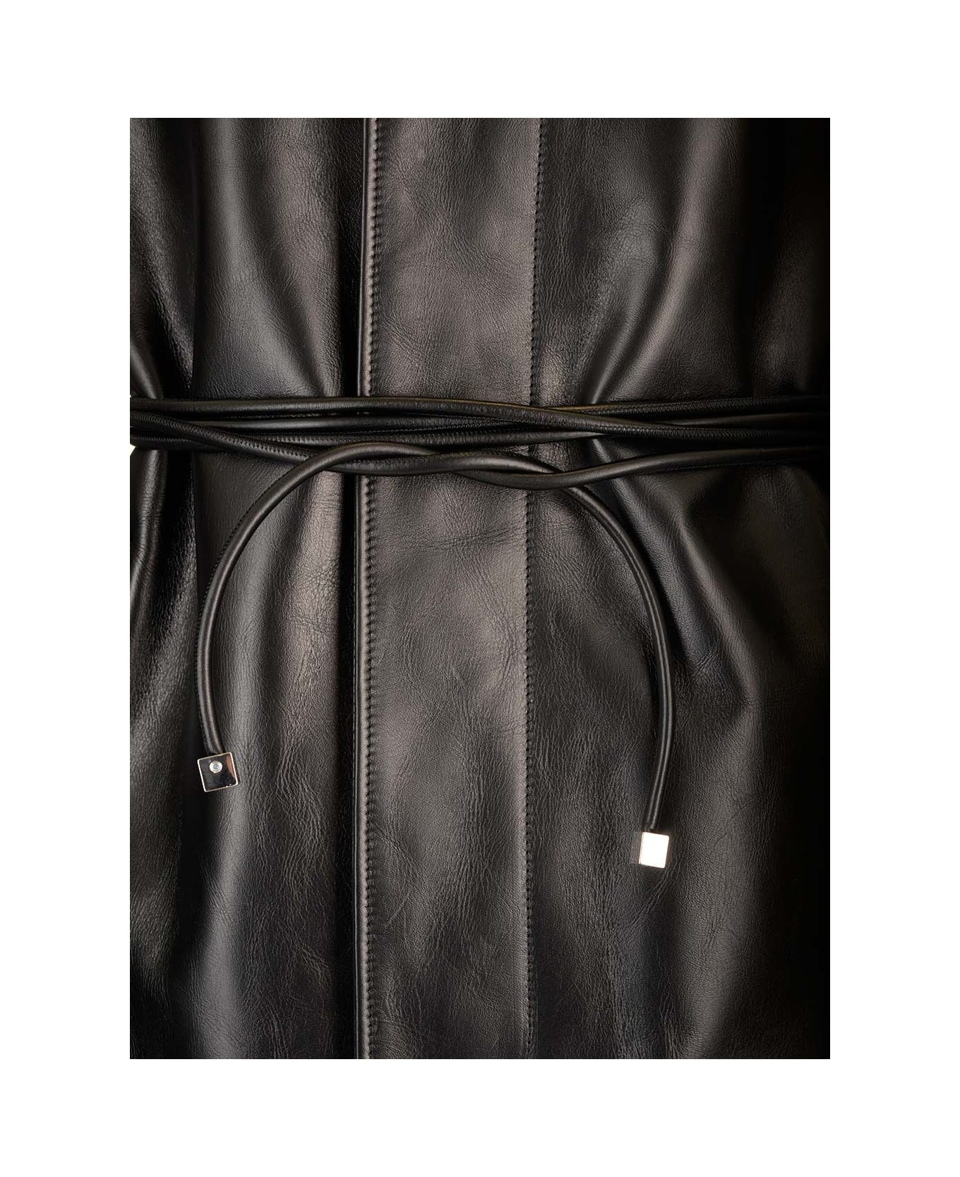 Alexander McQueen Leather Raincoat - Black