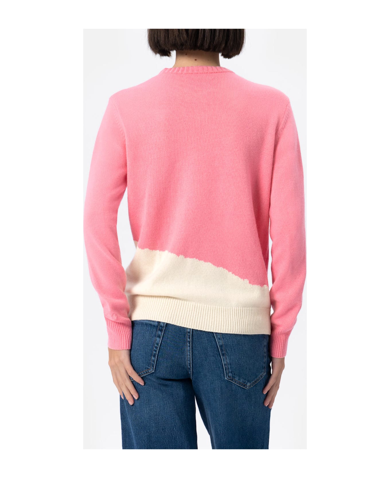 MC2 Saint Barth Woman Cashmere Blend Sweater New Queen With Postcard Jacquard - PINK