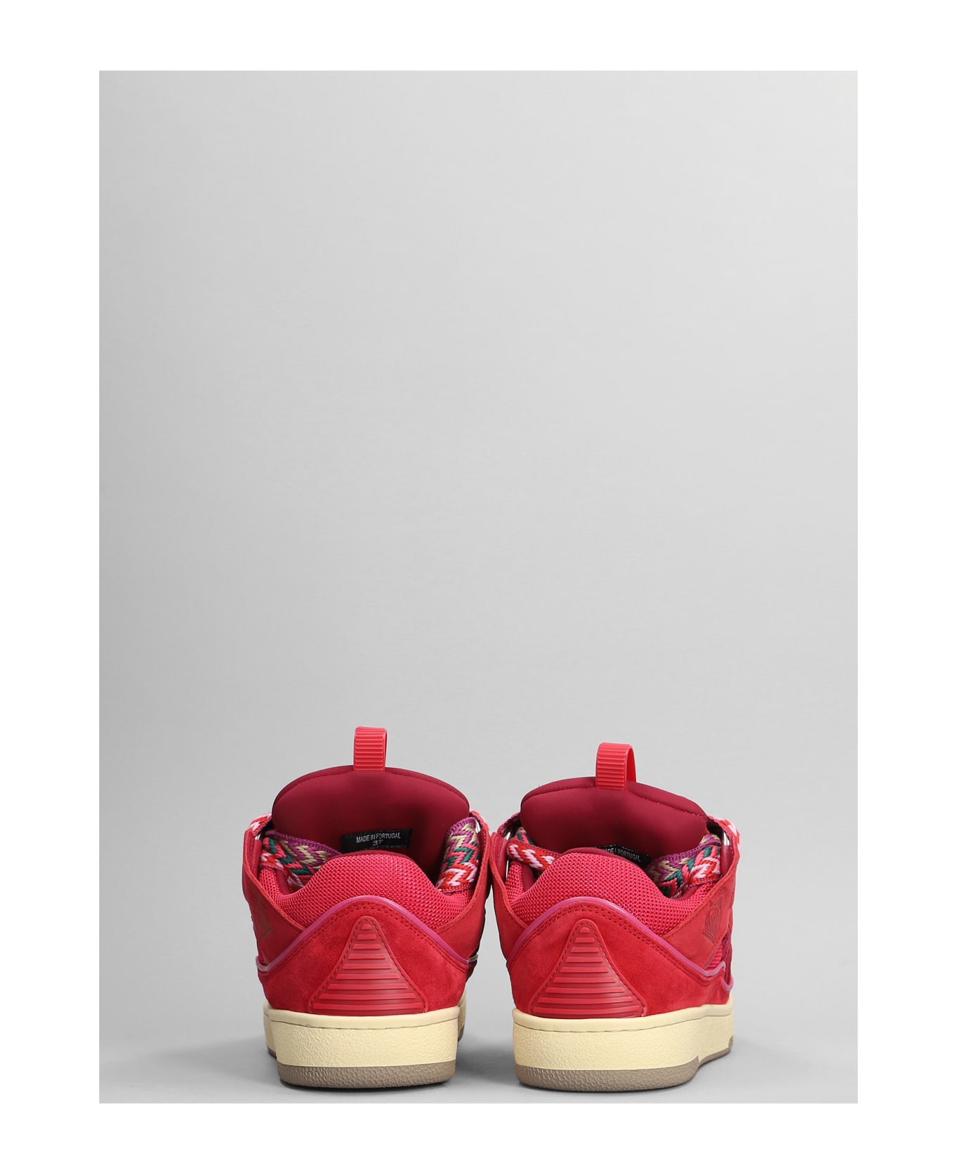 Lanvin Curb Sneakers In Fuxia Suede And Leather - fuxia