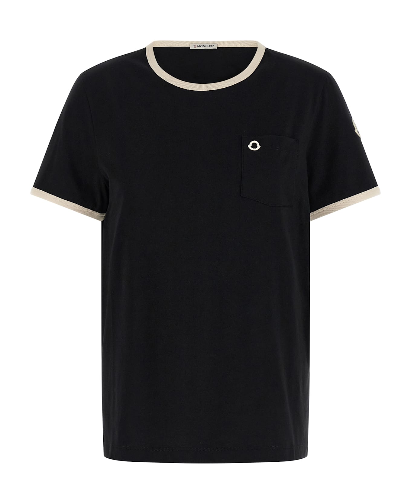 Moncler Logo Embroidery Pocket T-shirt - Black  