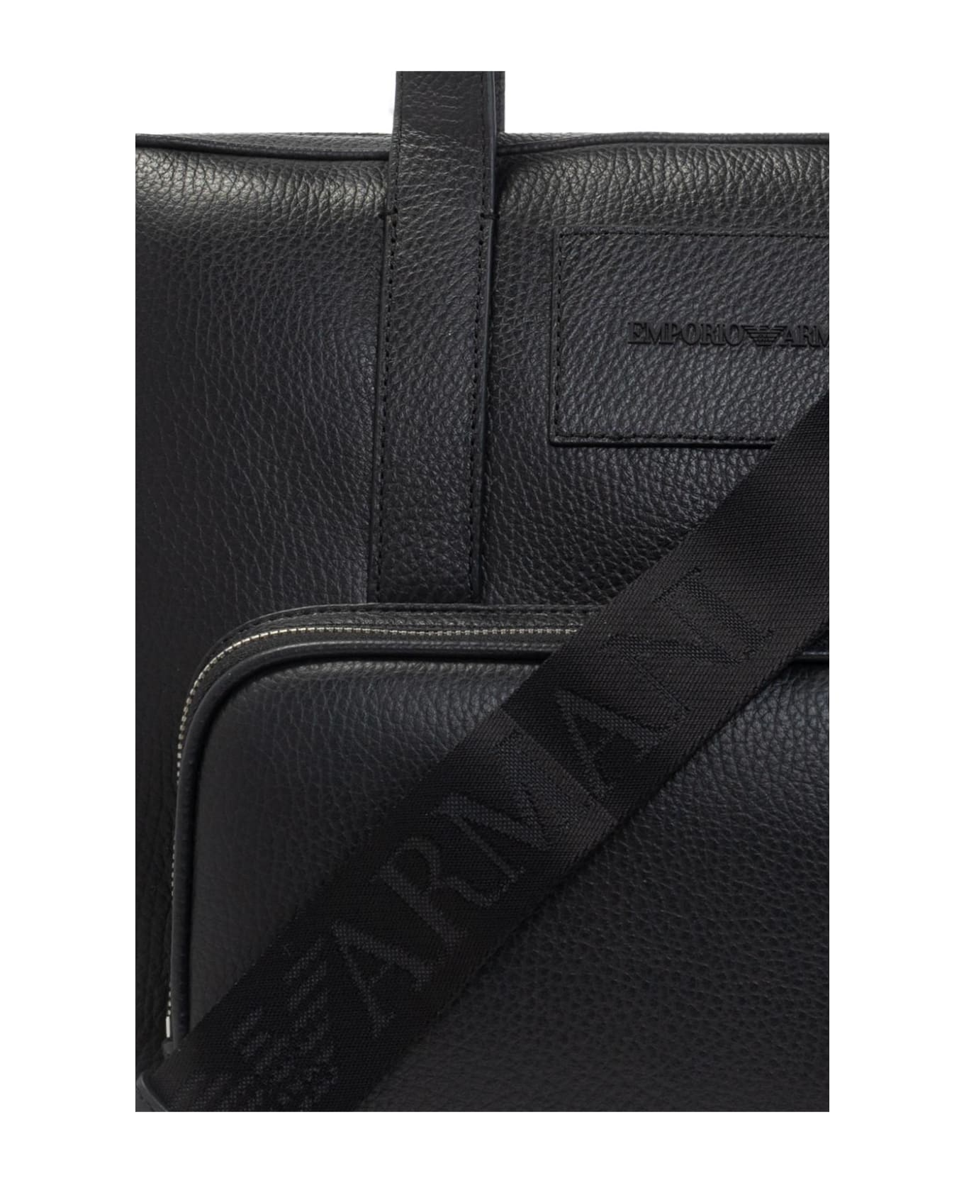 Emporio Armani Briefcase With Logo - Black