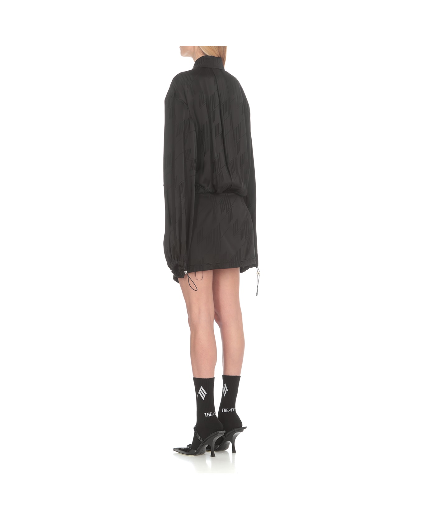 The Attico Cotton Mini Dress - Black
