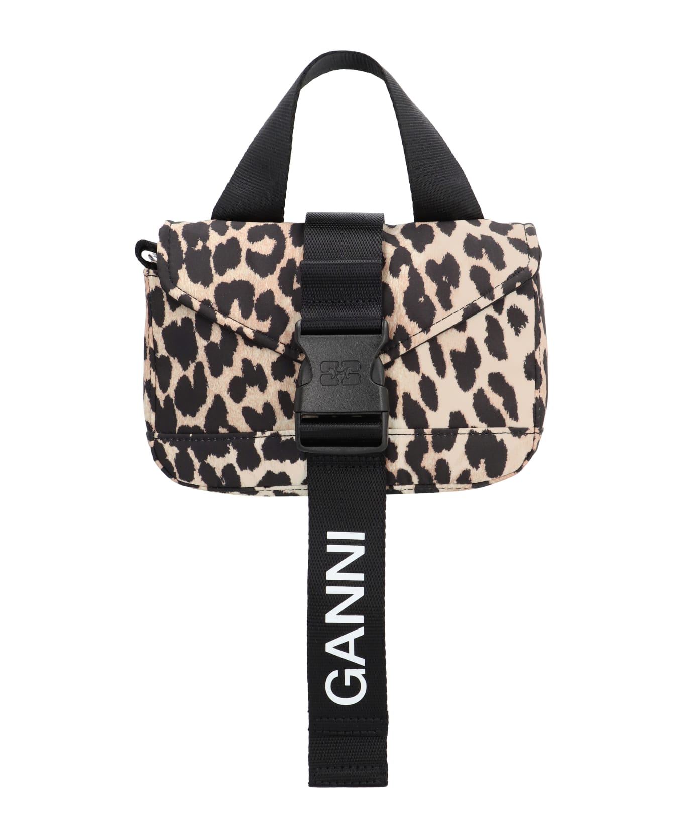Ganni Leopard Tech Mini Crossbody Bag - Animalier