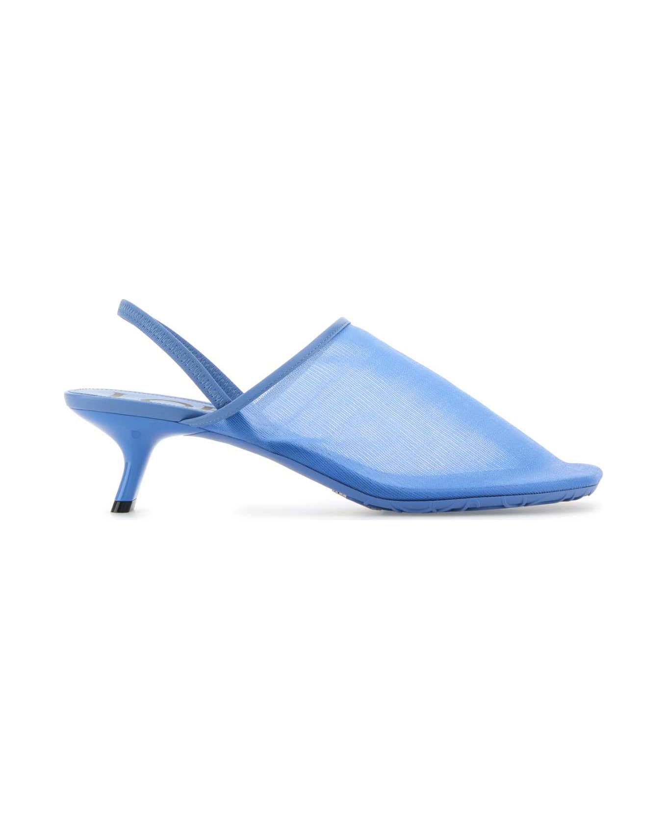 Loewe Cerulean Blue Mesh Petal Pumps - SEABLUE
