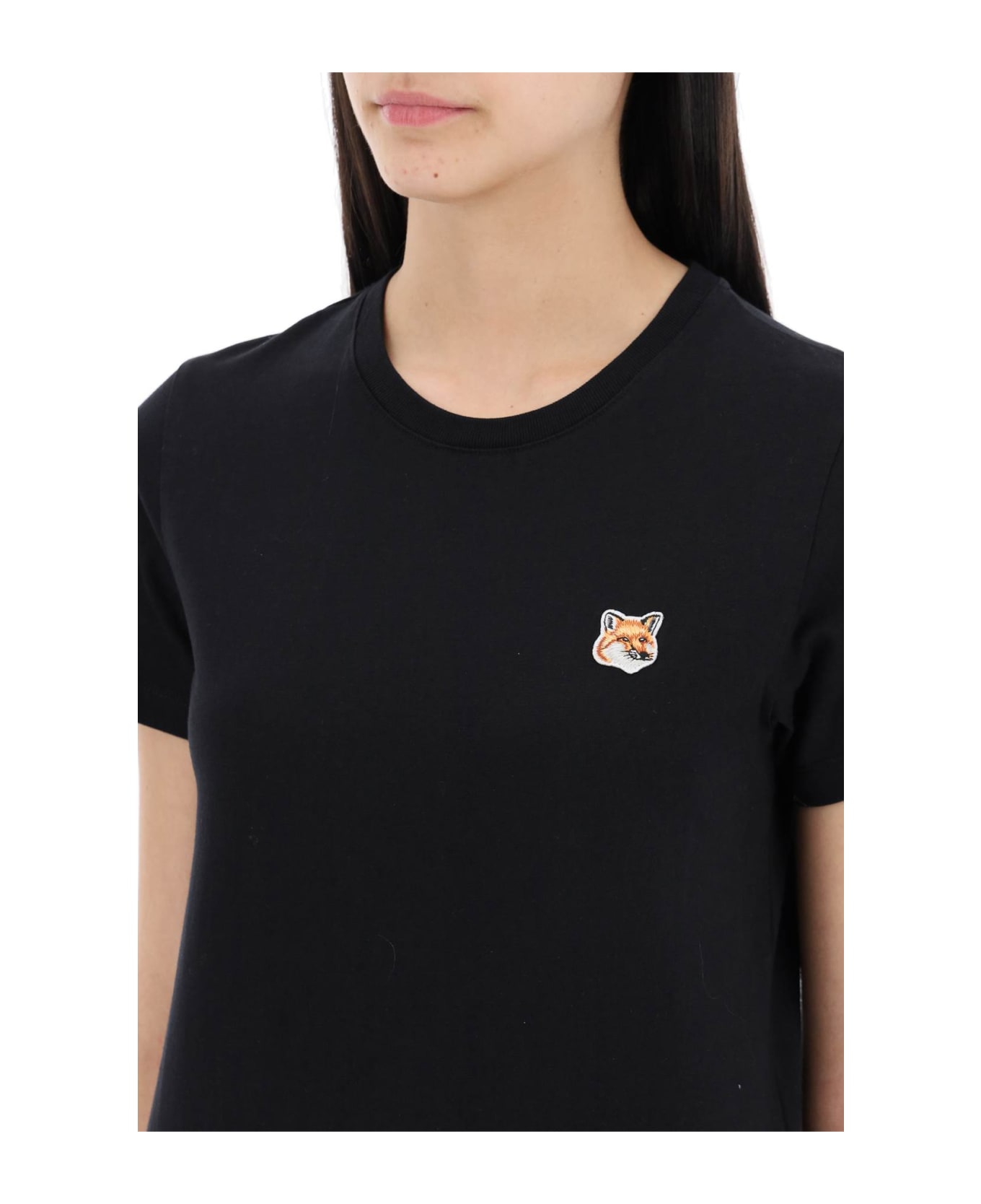 Maison Kitsuné Fox Head Crew-neck T-shirt - BLACK (Black)