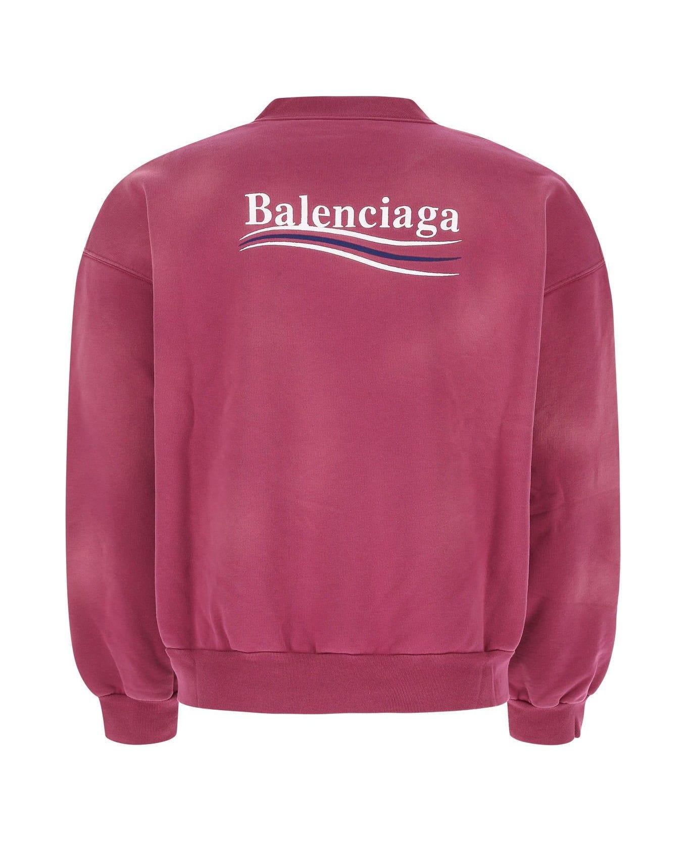 Balenciaga Tyrian Purple Cotton Oversize Sweatshirt - FUCHSIA フリース