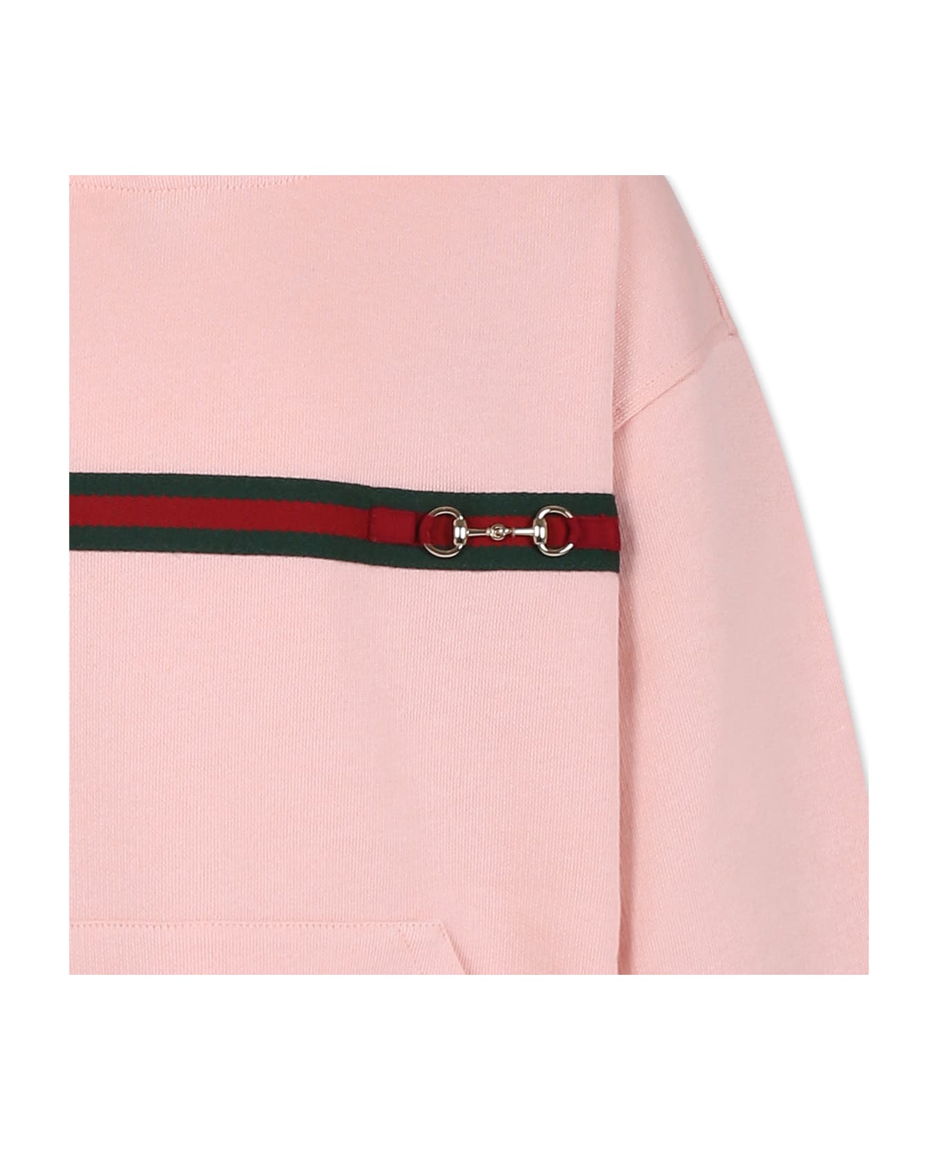 Gucci Pink Sweatshirt For Girl With Horsebit