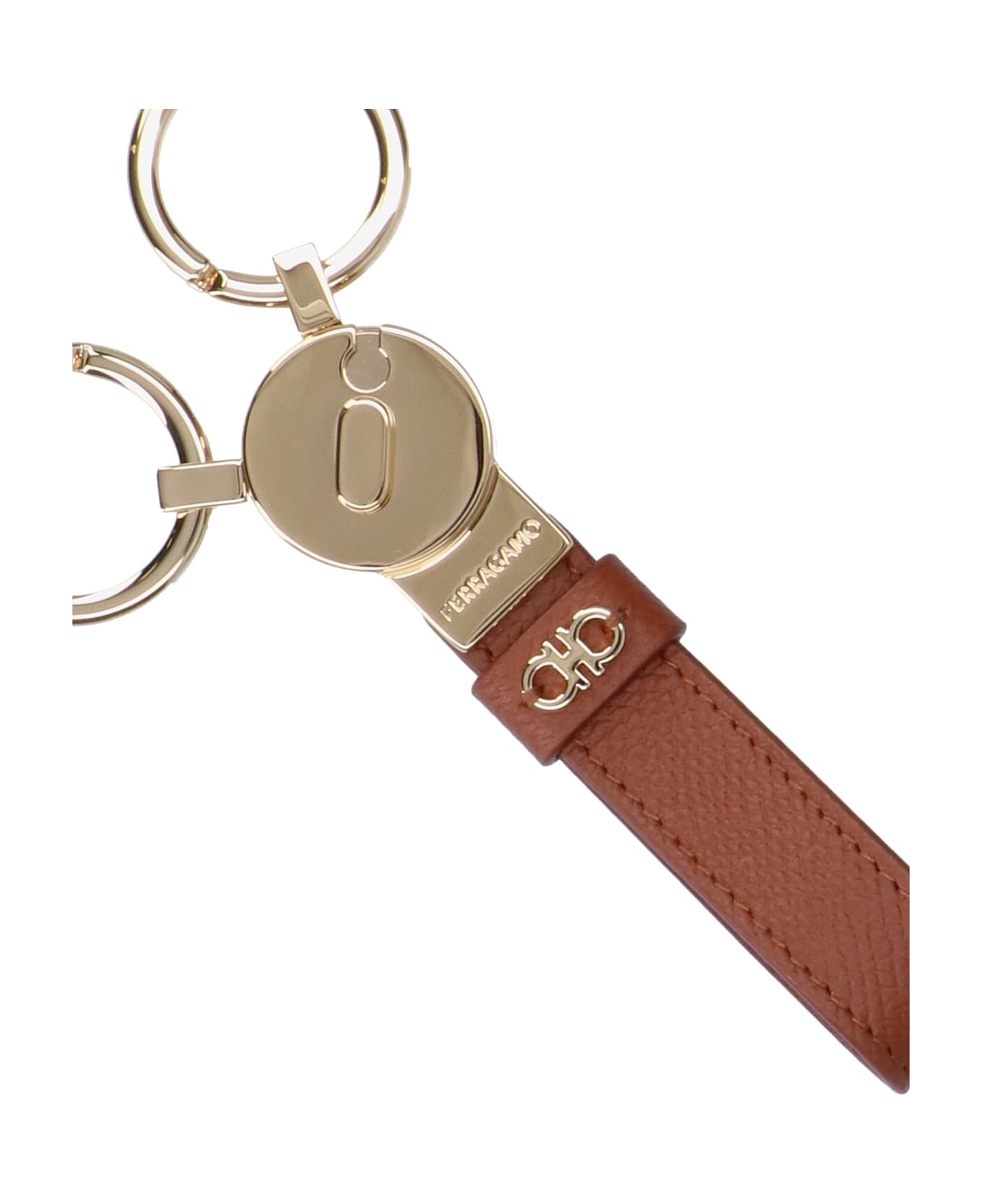 Ferragamo "gancini" Keyring - Brown