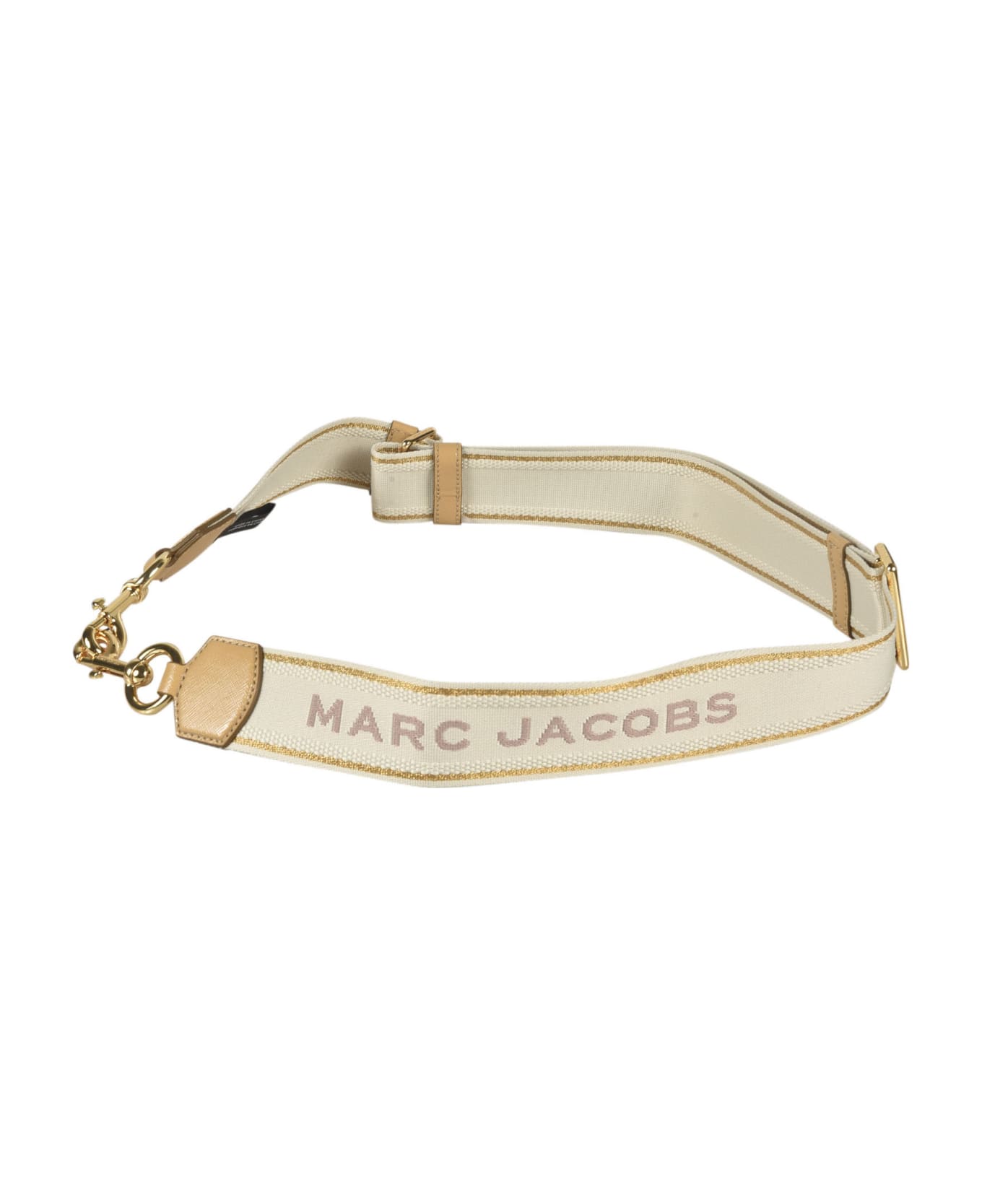 Marc Jacobs The Thin Outline Logo Webbing Strap - Beige