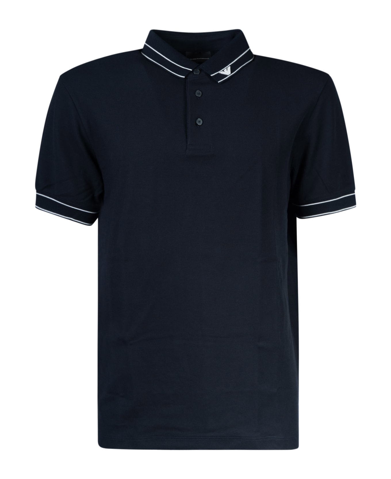 Emporio Armani Stripe Polo Shirt - Eagle Navy