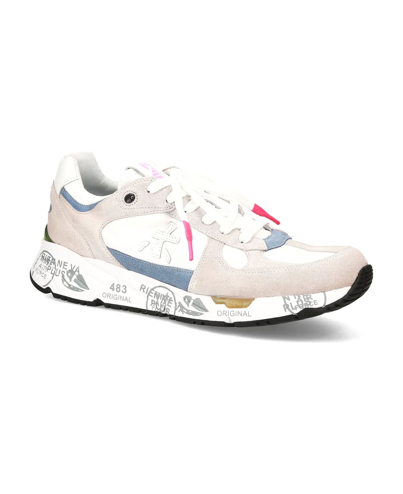 Premiata Mase Sneakers With Contrasting Inserts - Grigio/bianco スニーカー