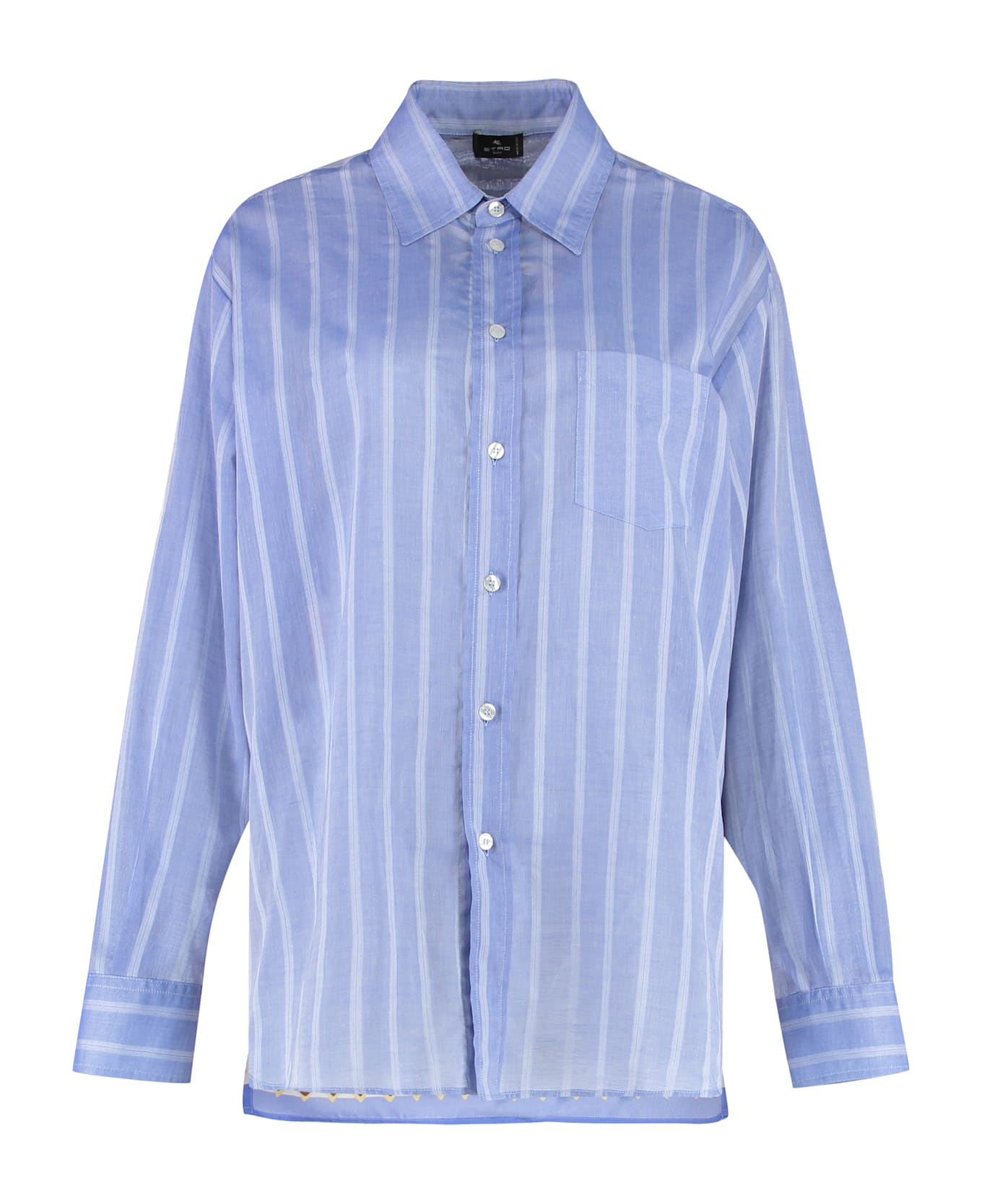 Etro Striped Cotton Shirt - Light Blue