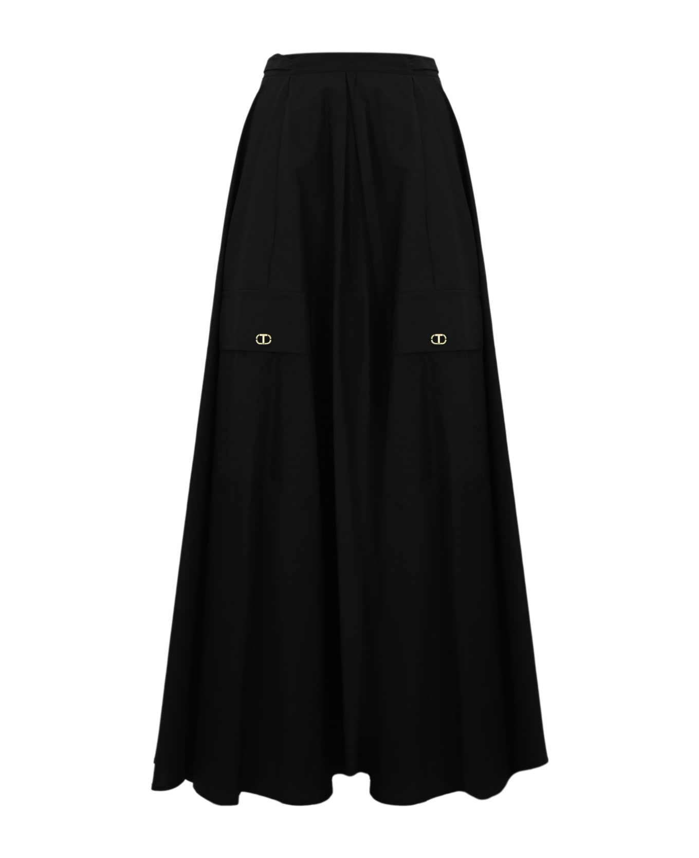 TwinSet Poplin Cargo Skirt - Black