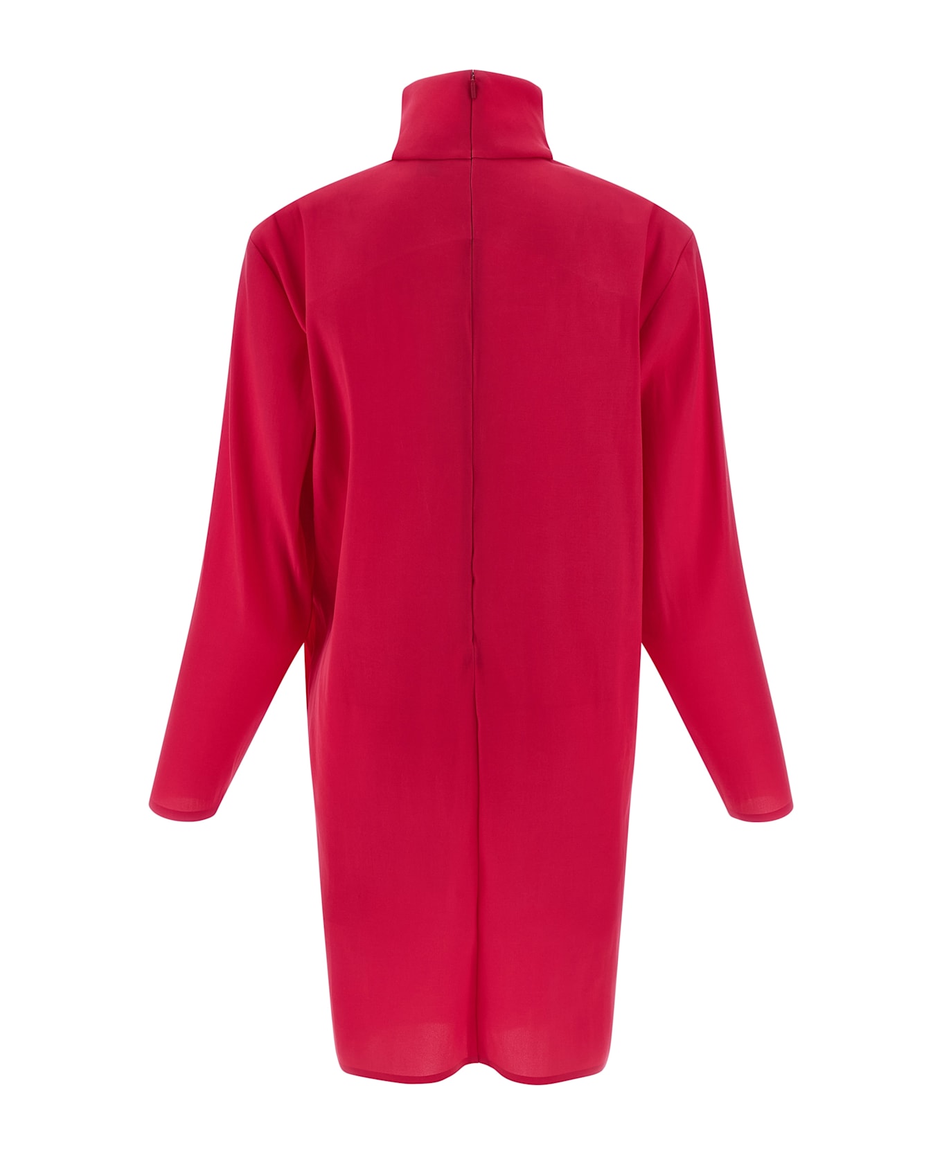Saint Laurent Structured Shoulder Dress - FUCHSIA