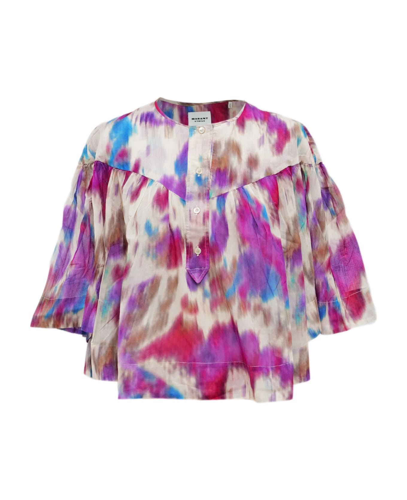 Marant Étoile Cotton Top With Long Sleeves - Multicolor