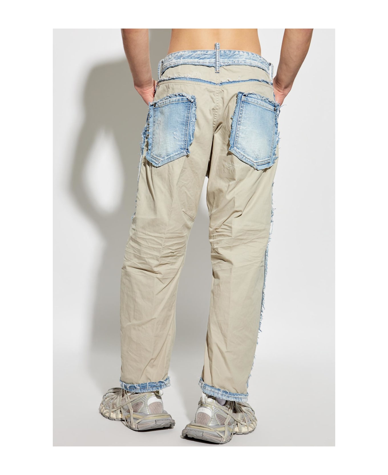 Dsquared2 Jeans Made Of Combined Materials - NEUTRALS