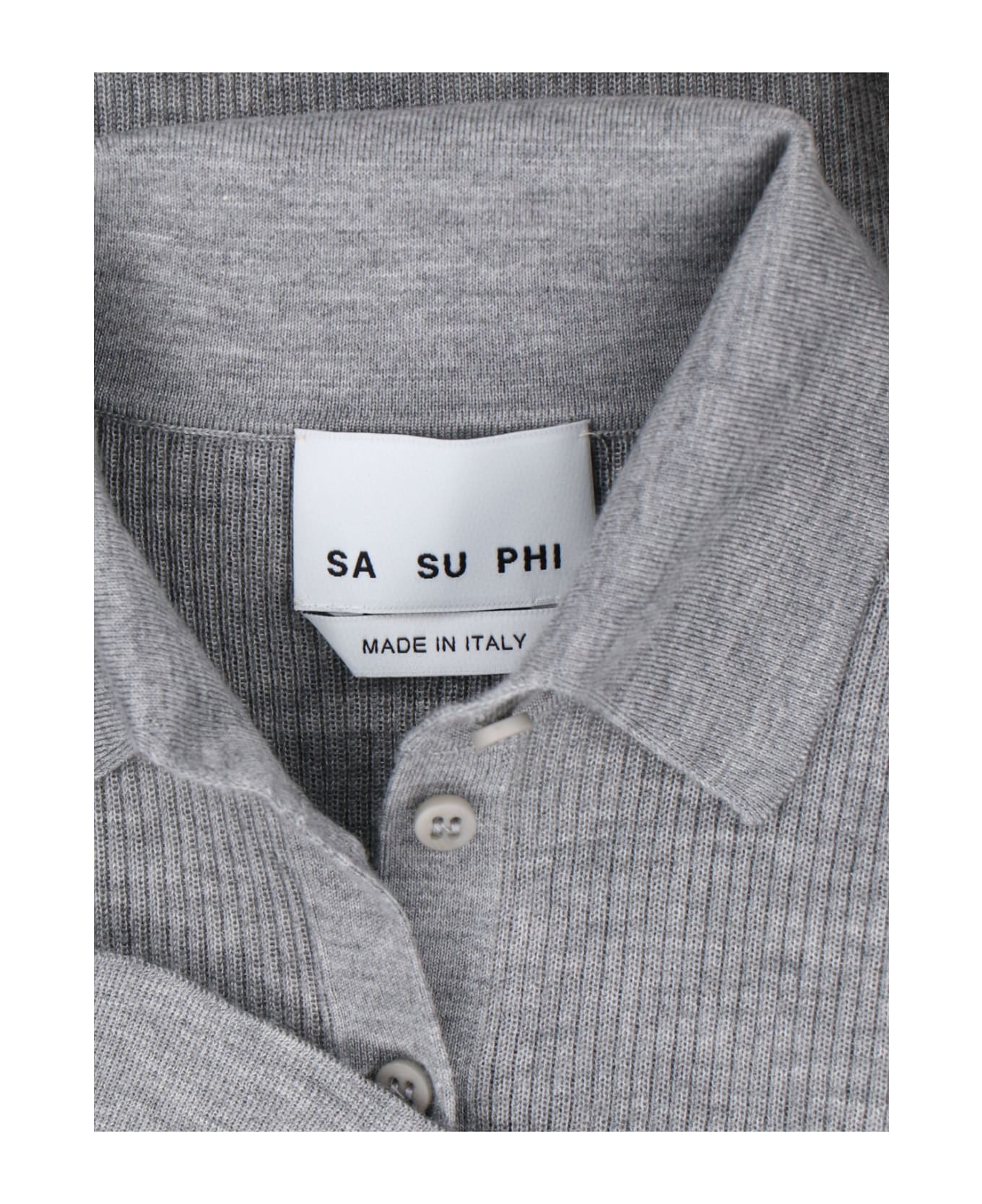 Sa Su Phi Ribbed Polo Shirt - Gray Tシャツ