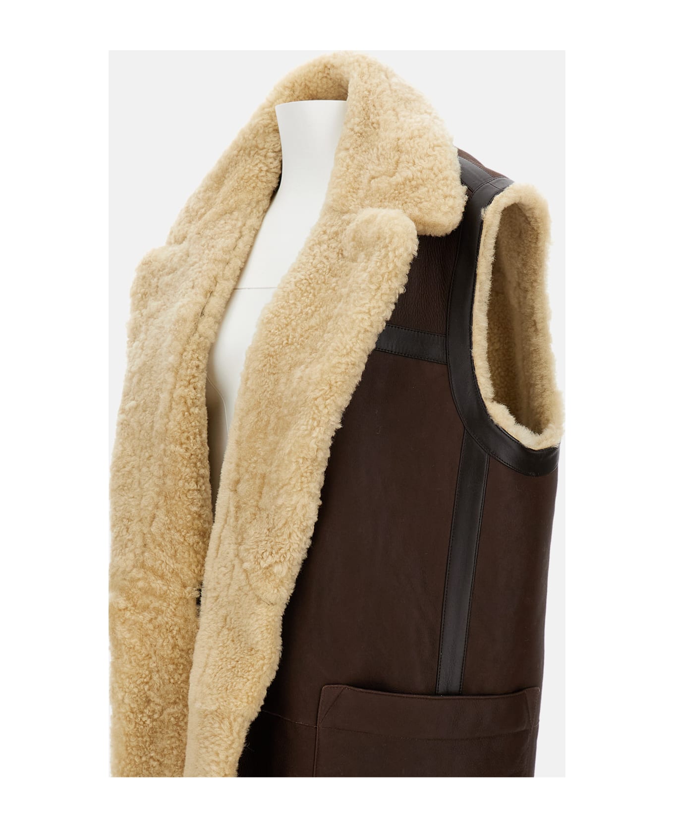Bottega Veneta Women
s Long Waistcoat - BROWNBIRCH