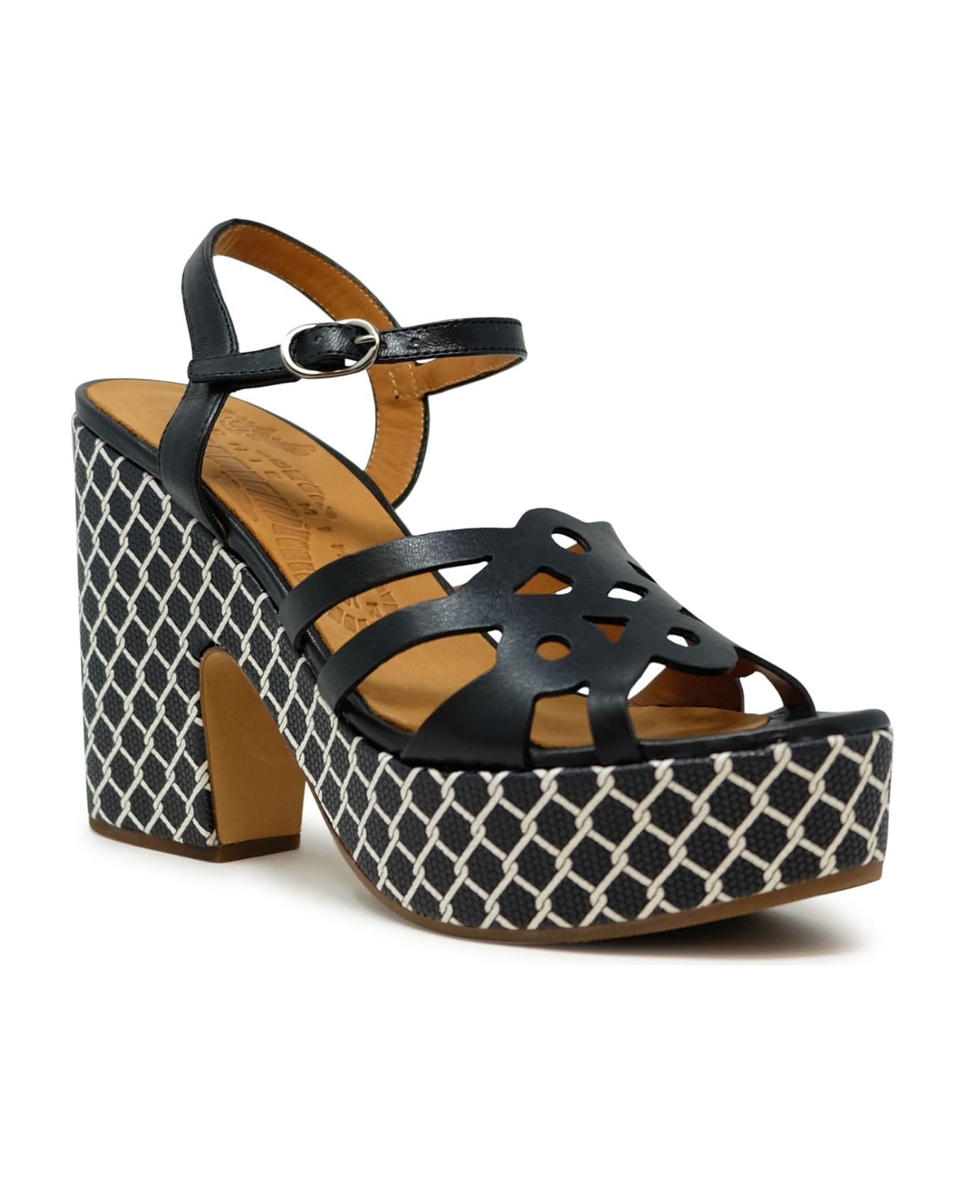 Chie Mihara Black Leather Jelele Sandals - BLACK