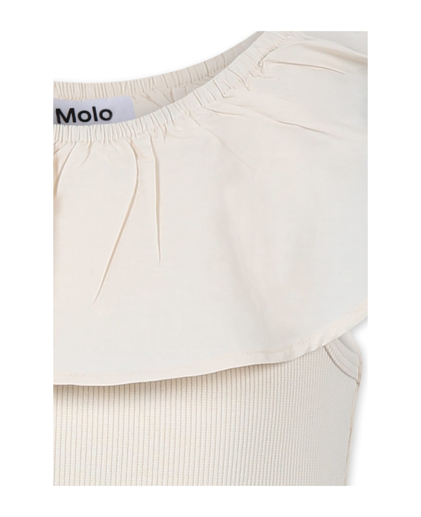 Molo Ivory Dress For Girl - Ivory