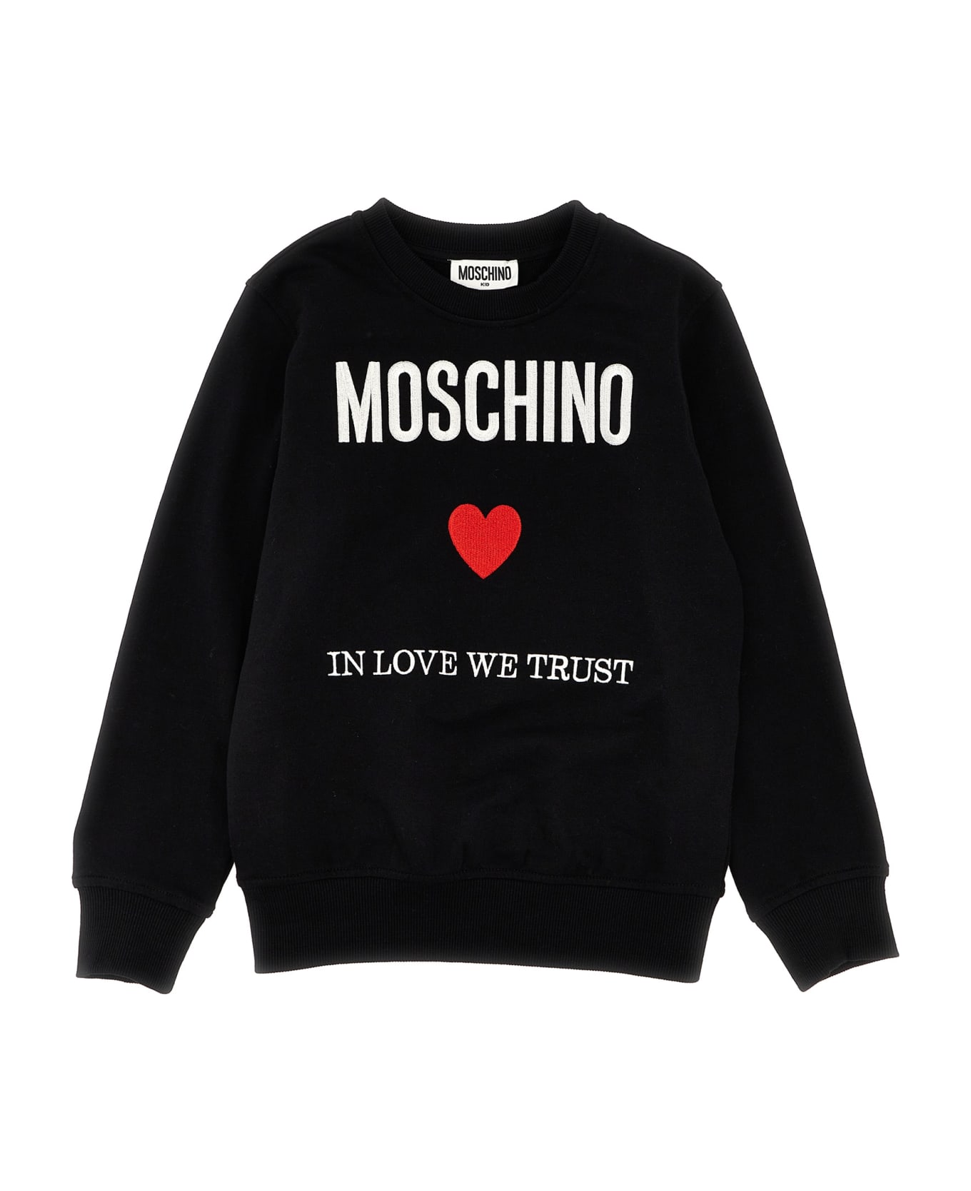 Moschino 'in Love We Trust' Sweatshirt - Black   ニットウェア＆スウェットシャツ