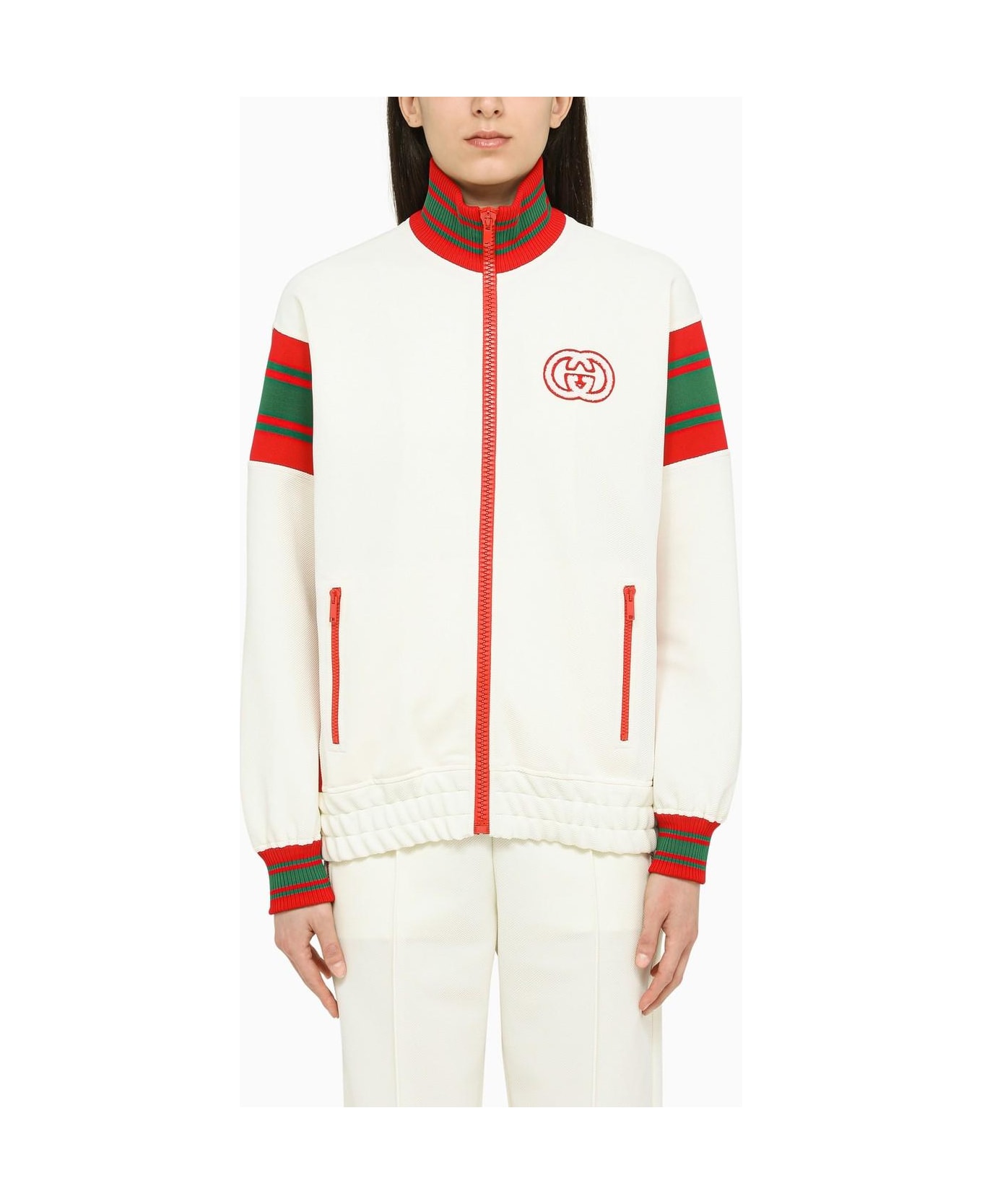 Gucci Ivory Sweatshirt With Zip - White