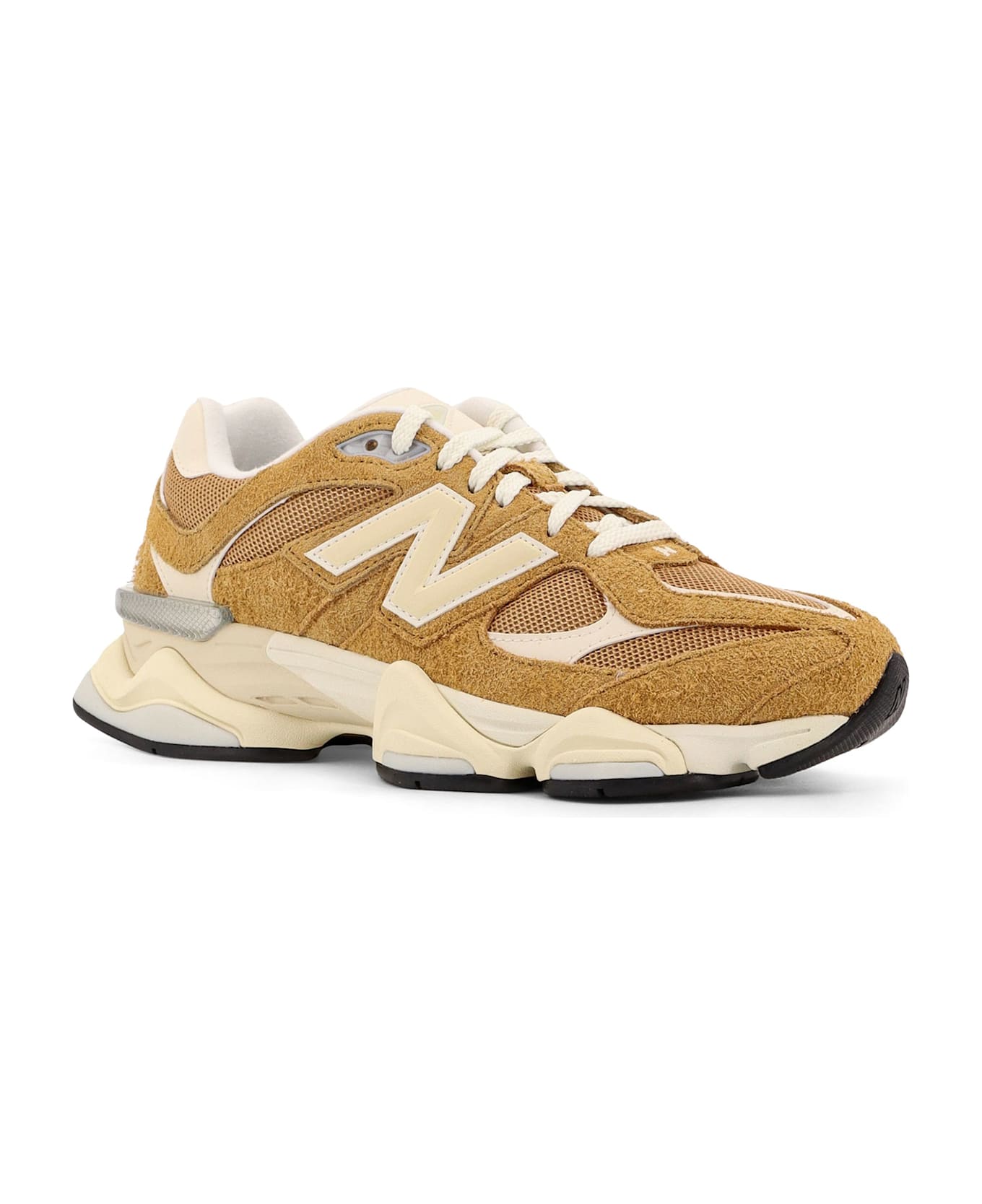 New Balance Mesh And Suede Sneakers With Embroidered Logo On The Side - Brown