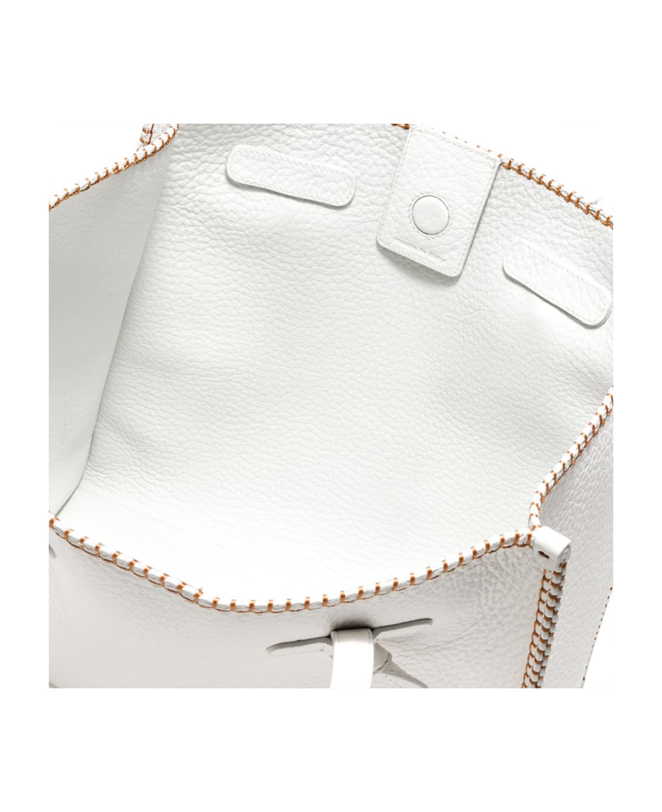 Gianni Chiarini White Marcella Shopping Bag In Bubble Leather - BIANCO