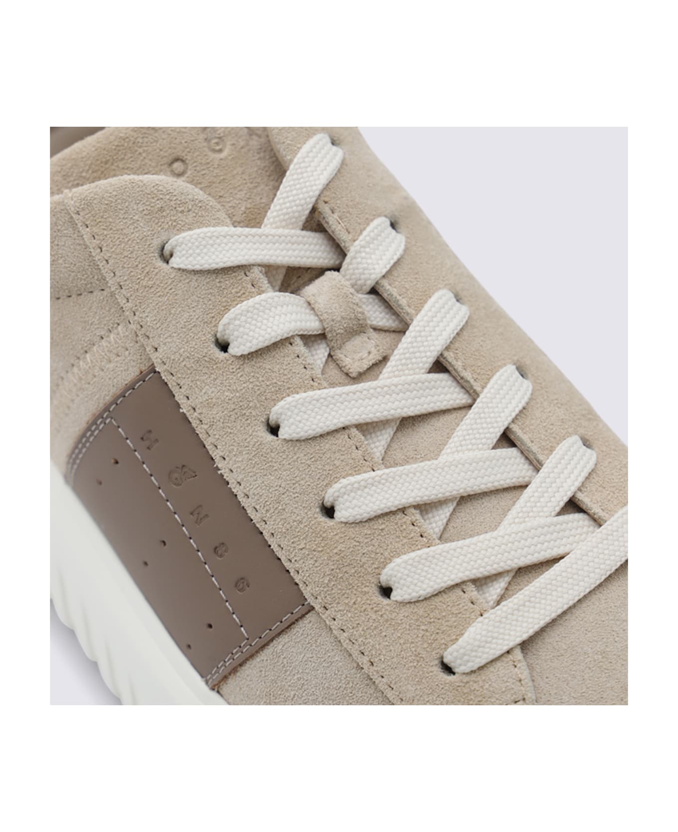 Hogan Beige Leather Sneakers - Beige