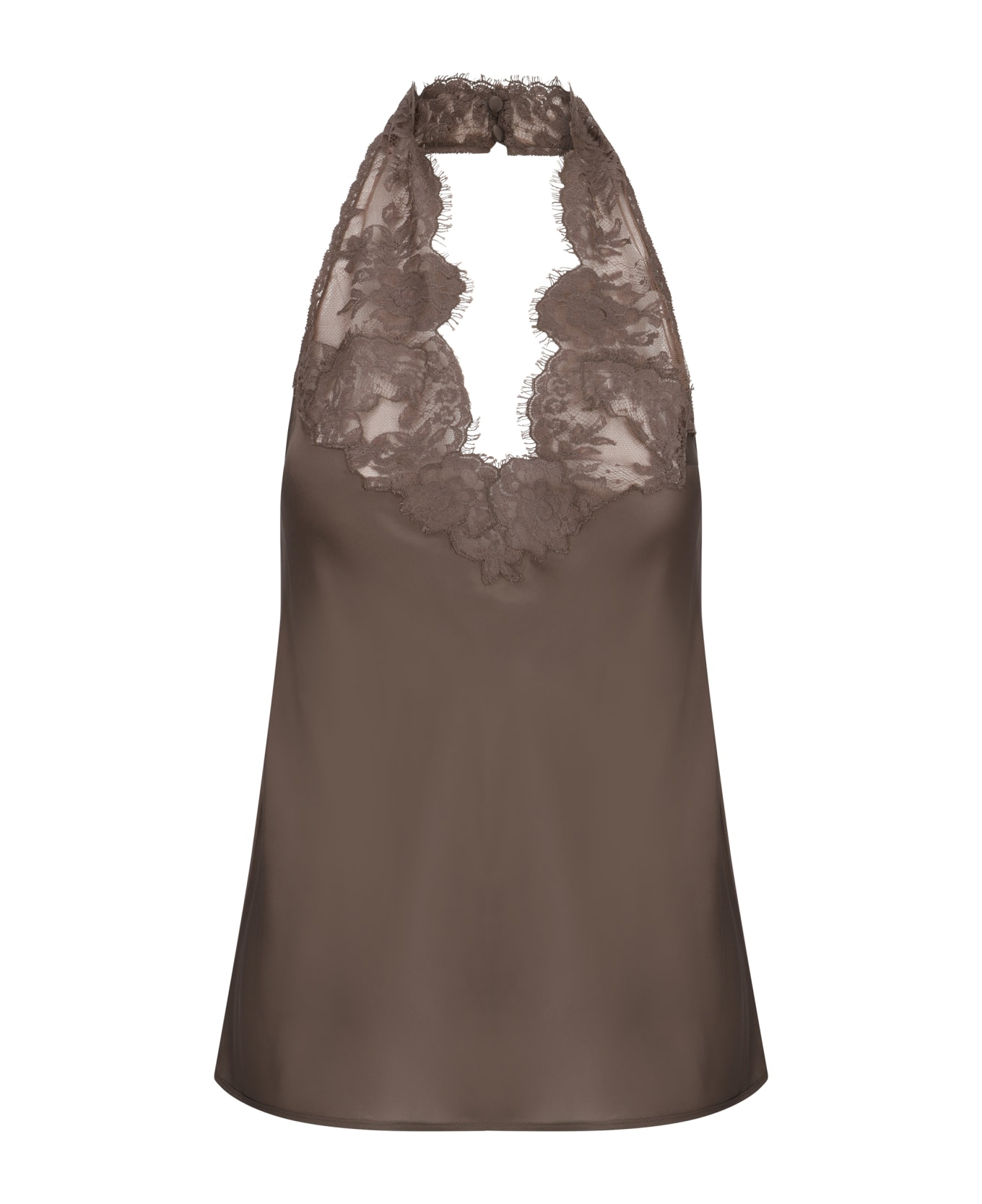 Saint Laurent Top Haut Charmeuse - Marron Glace