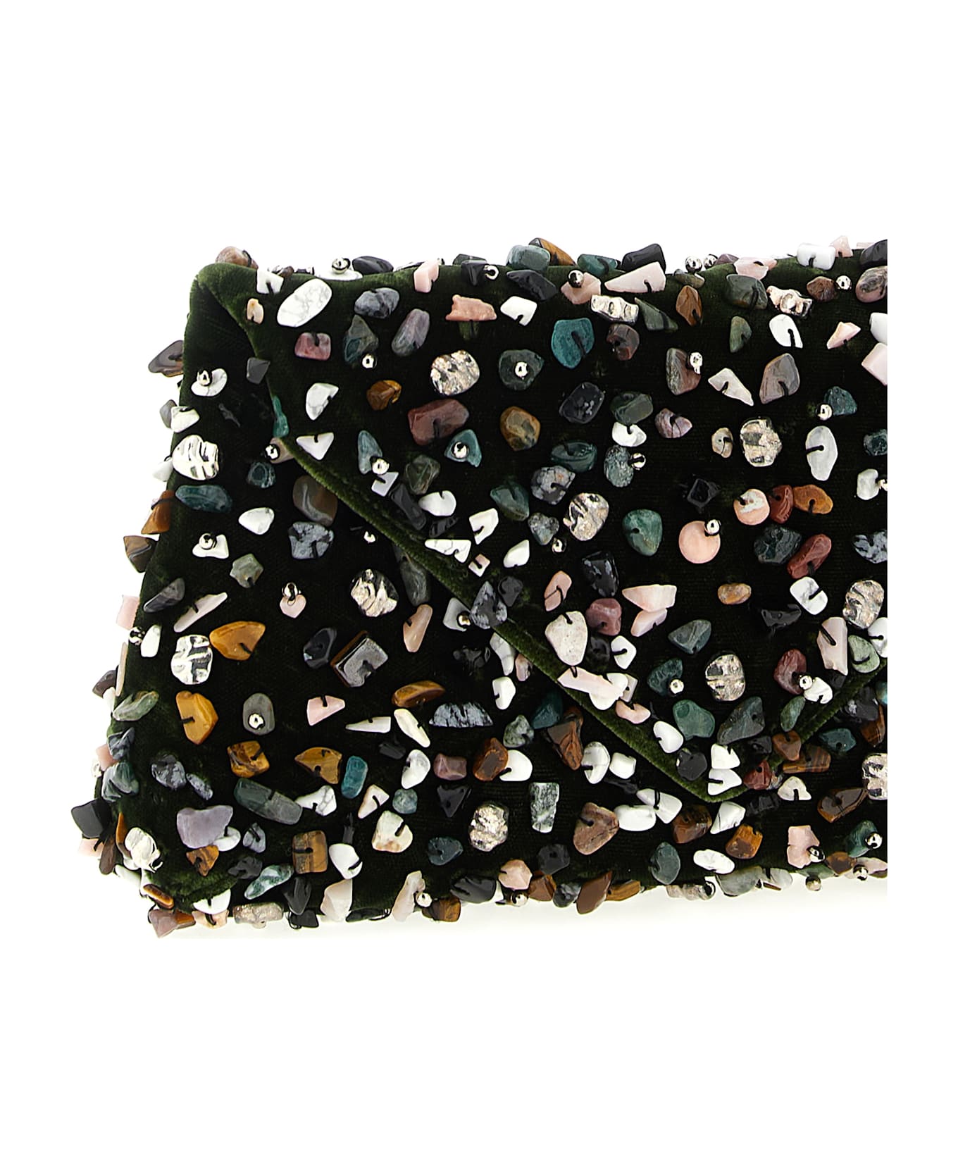 Dries Van Noten 
embellished Envelope
 Clutch - Green