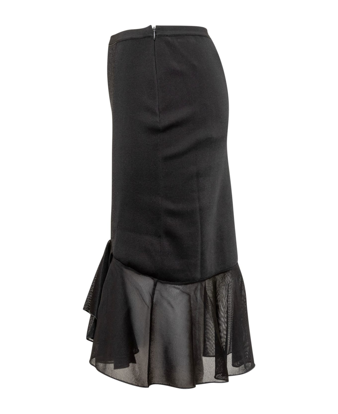 Tom Ford Viscose Skirt With Ruffles - BLACK