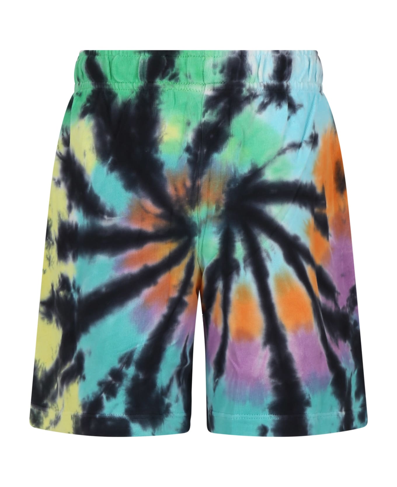 Molo Black Shorts For Boy With Tie-dye Print - Multicolor