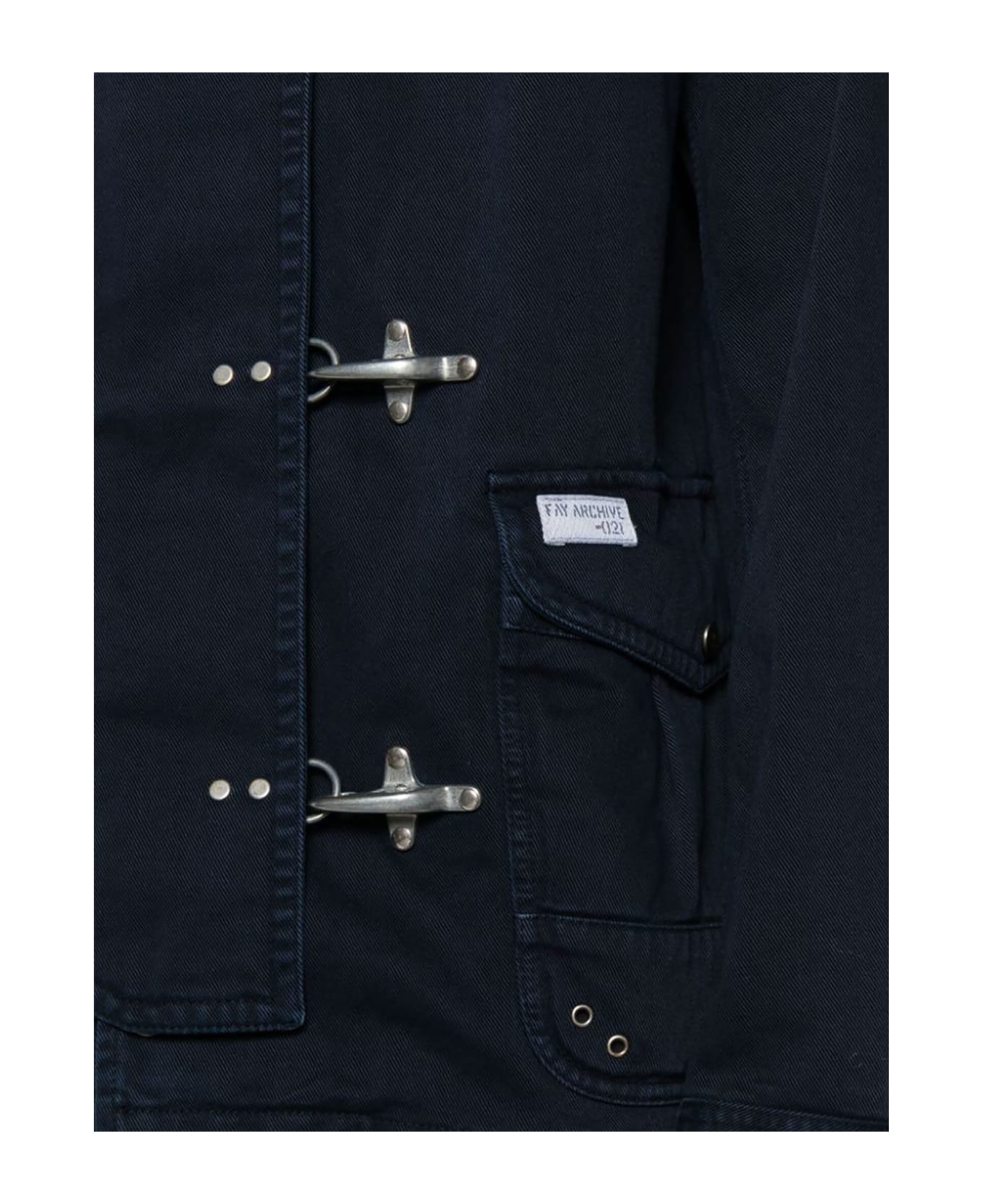 Fay 4 Gancini Archive Cotton Jacket - Blue