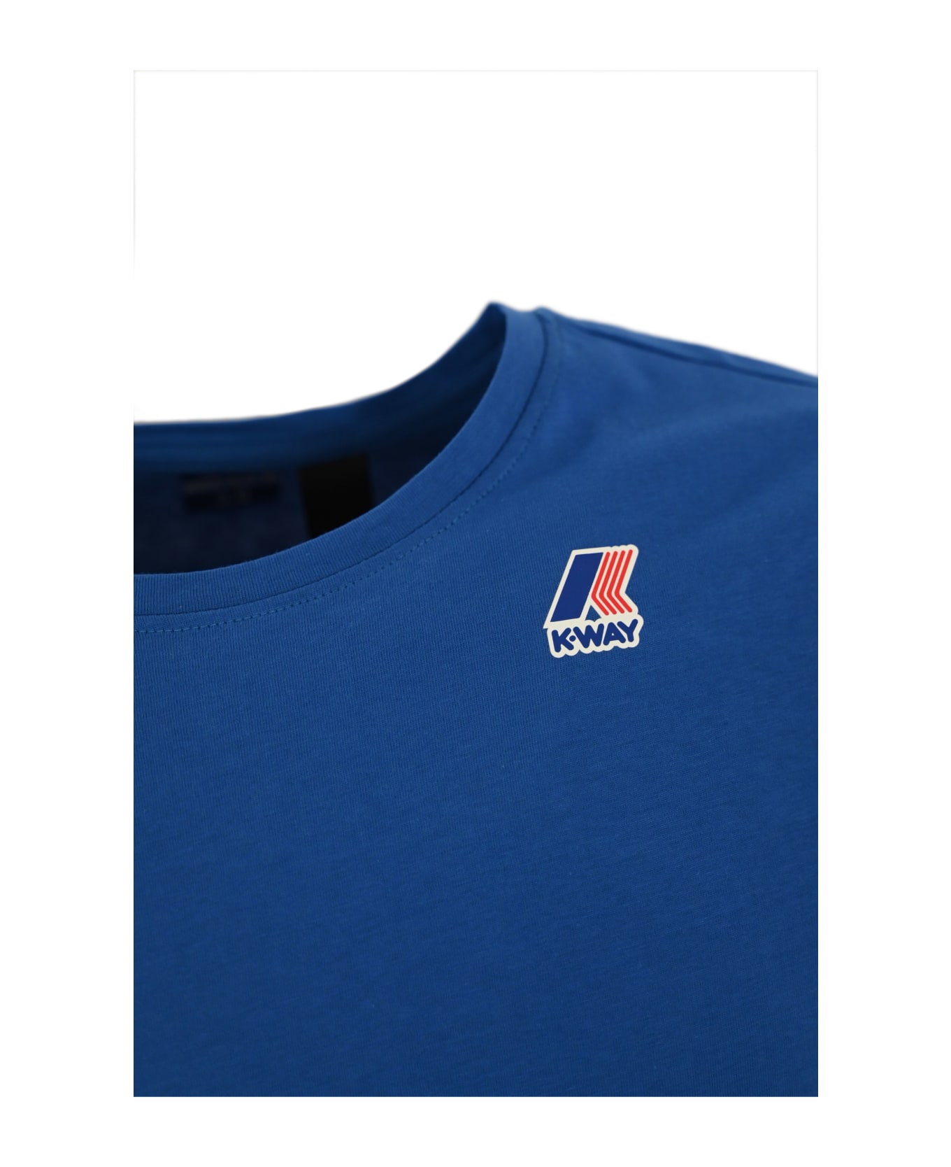 K-Way T-shirt With Logo - Blue royal marine