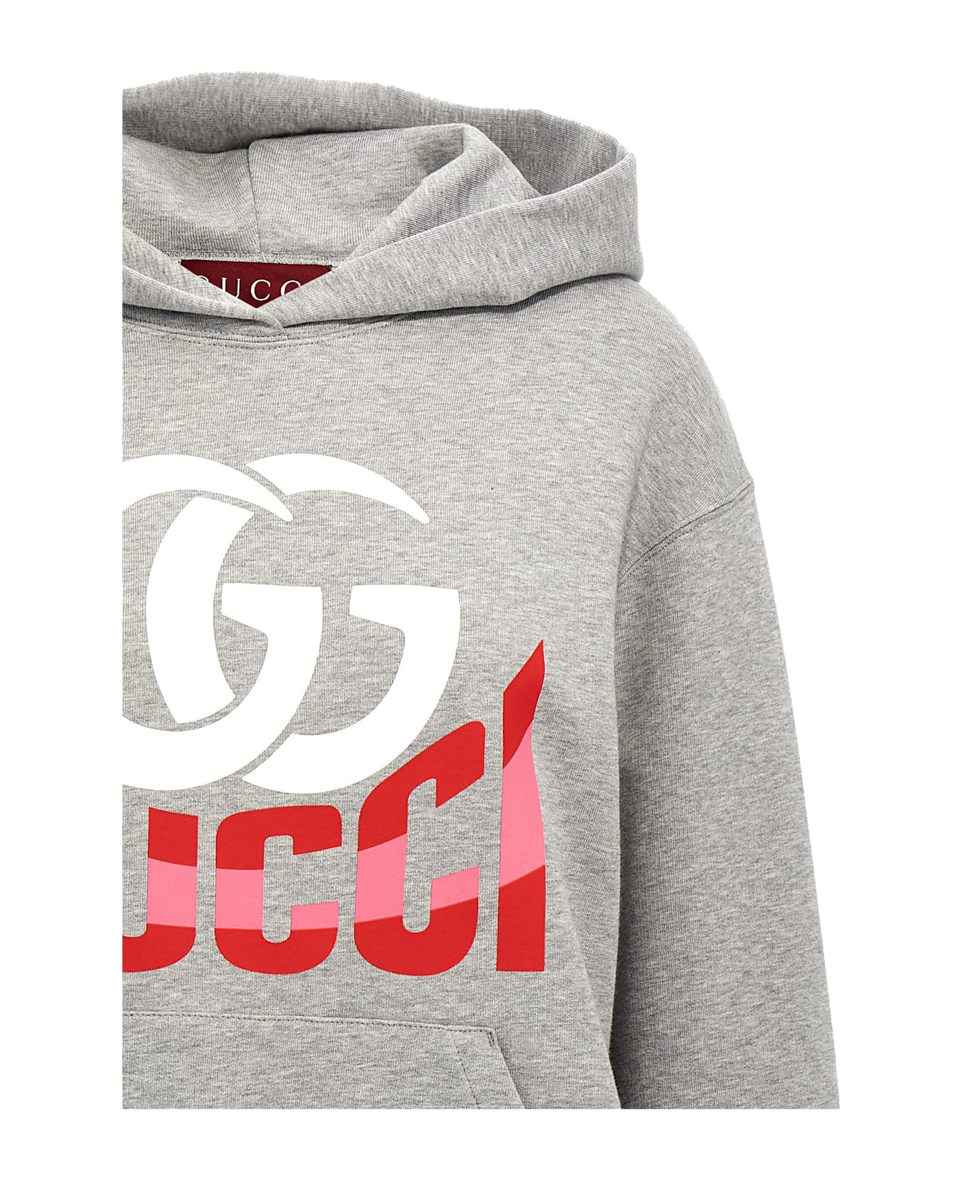 Gucci Logo Print Hoodie - Gray