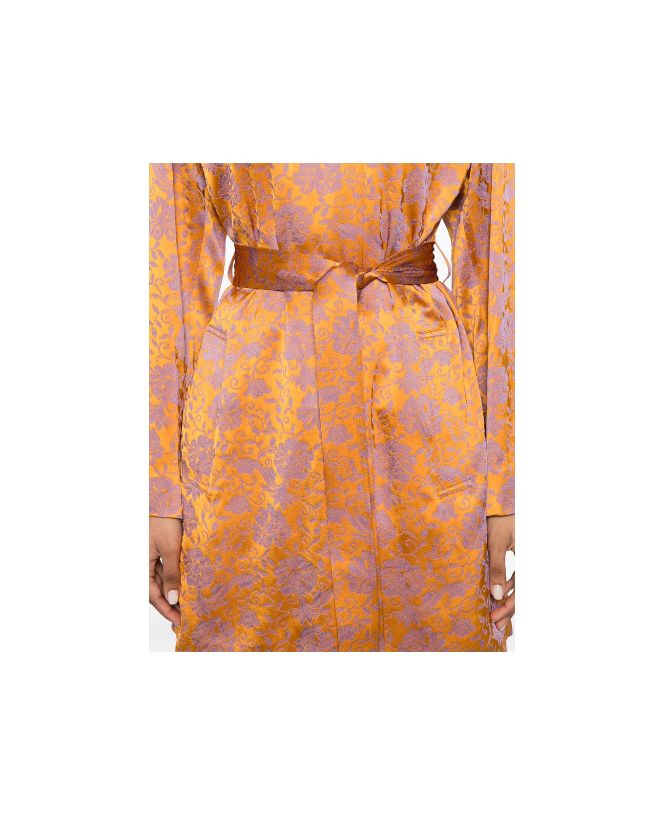 Dries Van Noten Coat - ORANGE/PURPLE