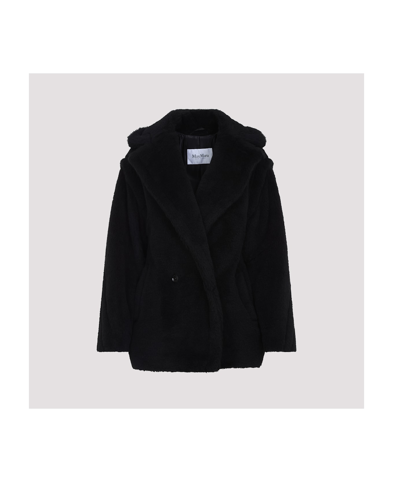Max Mara Fuxia Teddy Short Coat - Black