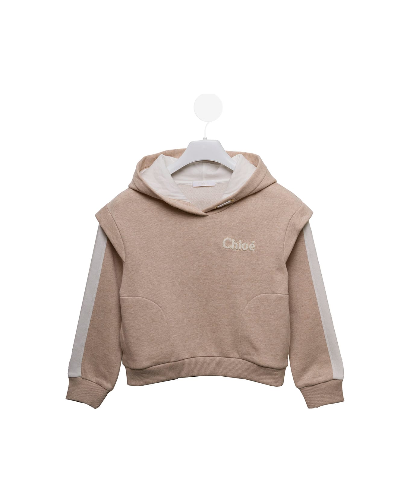Chloé Kids Baby Girl's Beige Hooded Sweatshirt - Beige