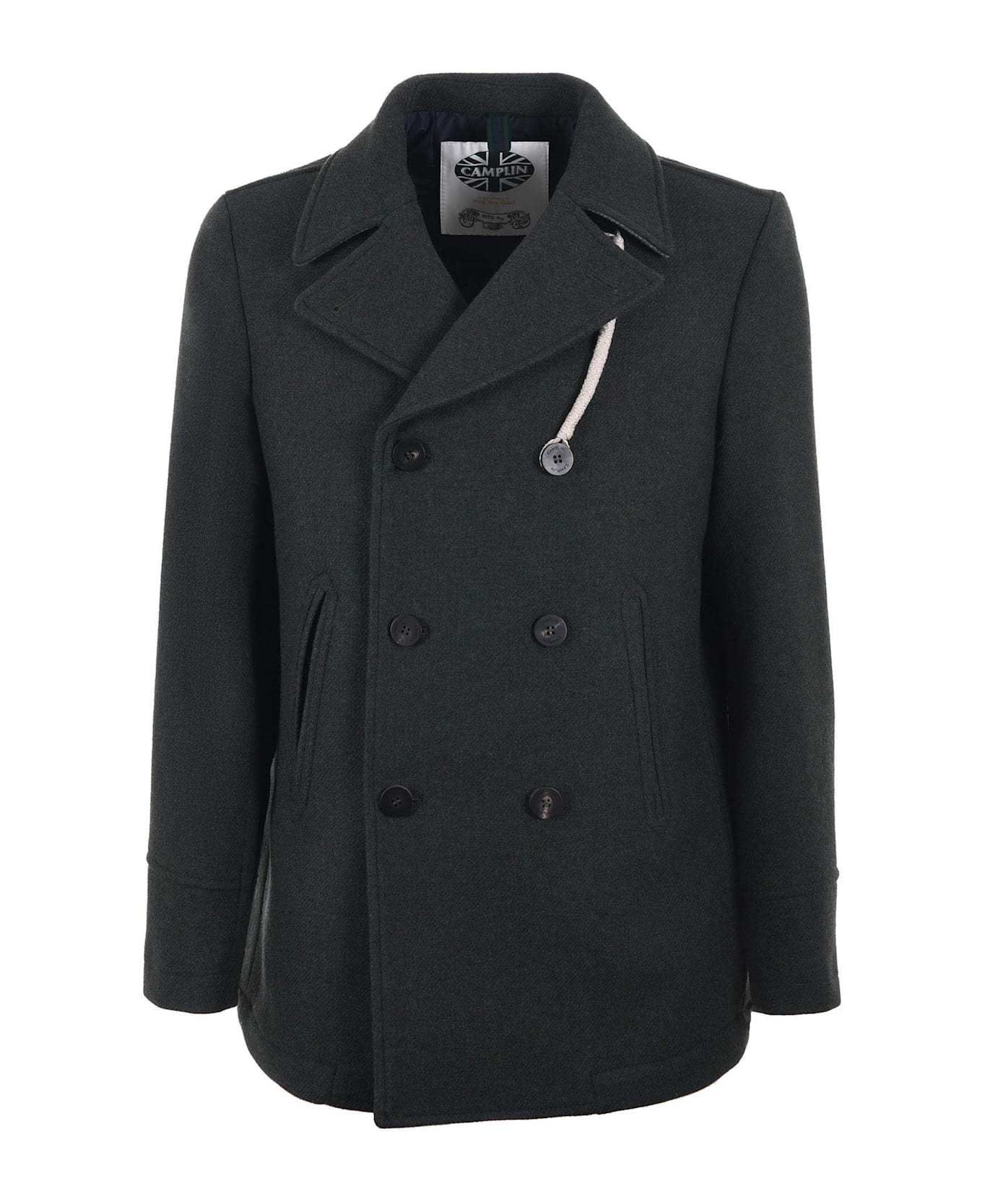 Camplin Peacoat In Wool Blend - Green