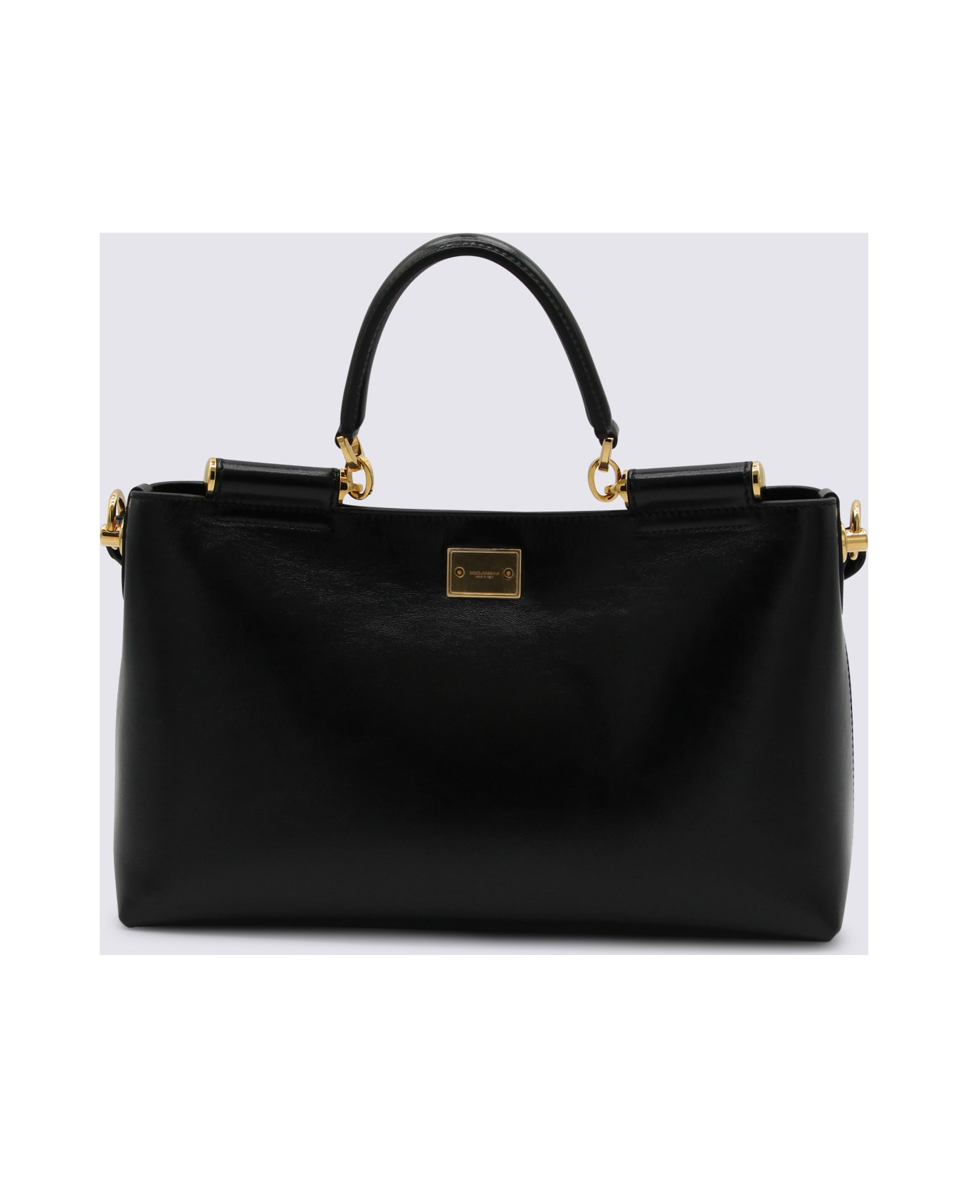 Dolce & Gabbana Black Leather My Sicily Shoulder Bag - Black